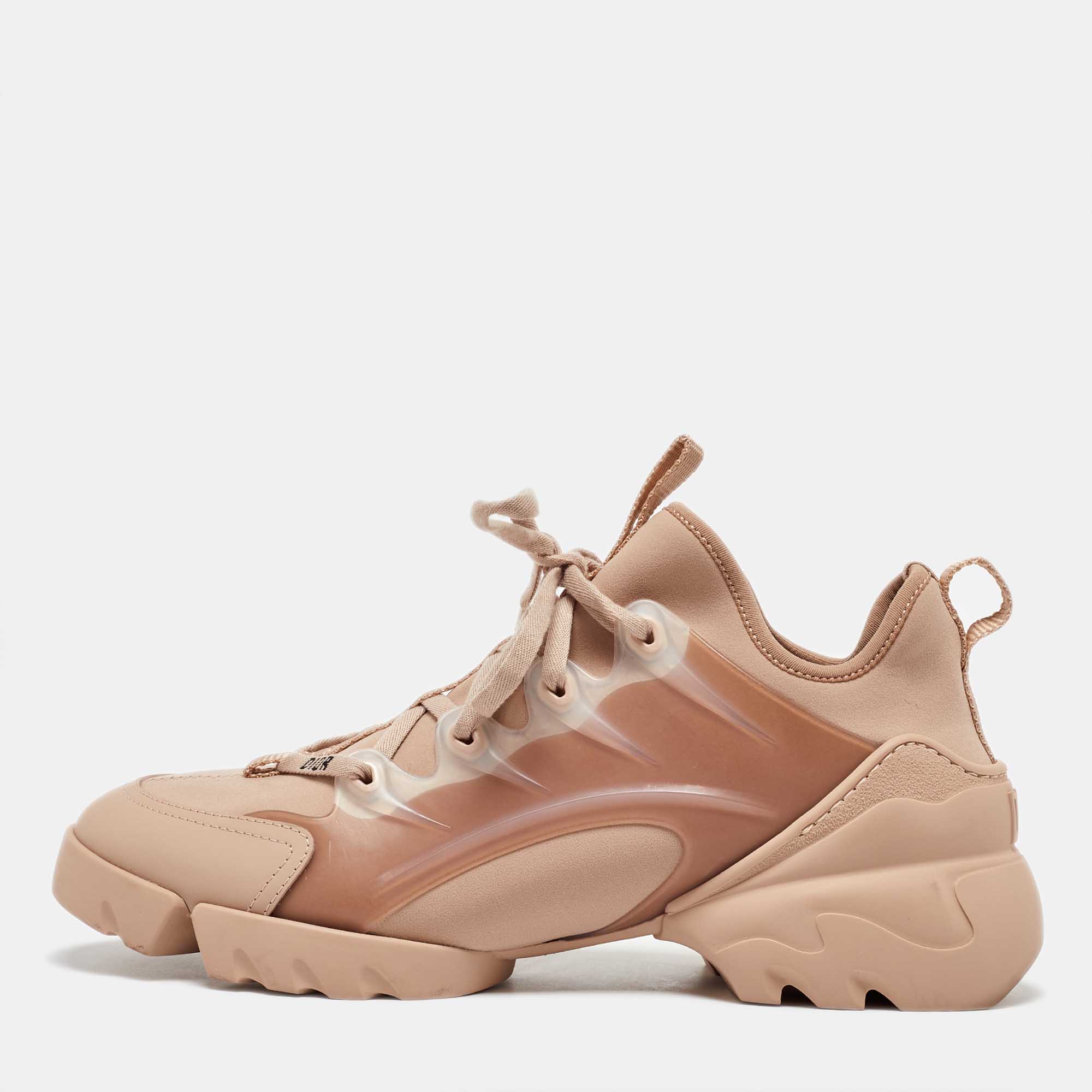 

Dior Beige Neoprene and Rubber D-Connect Low Top Sneakers Size