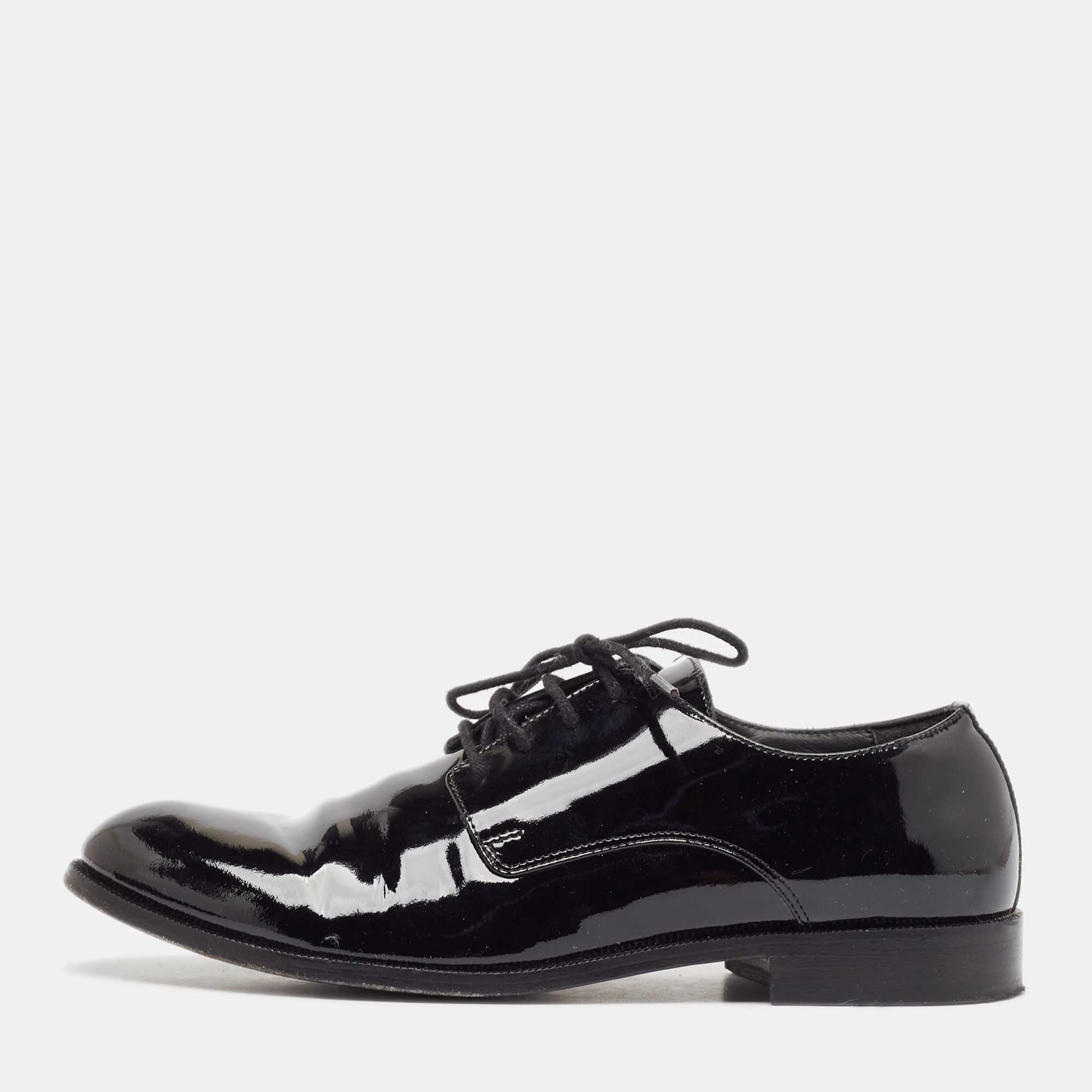 

Dior Black Patent Leather Lace Up Derby Size