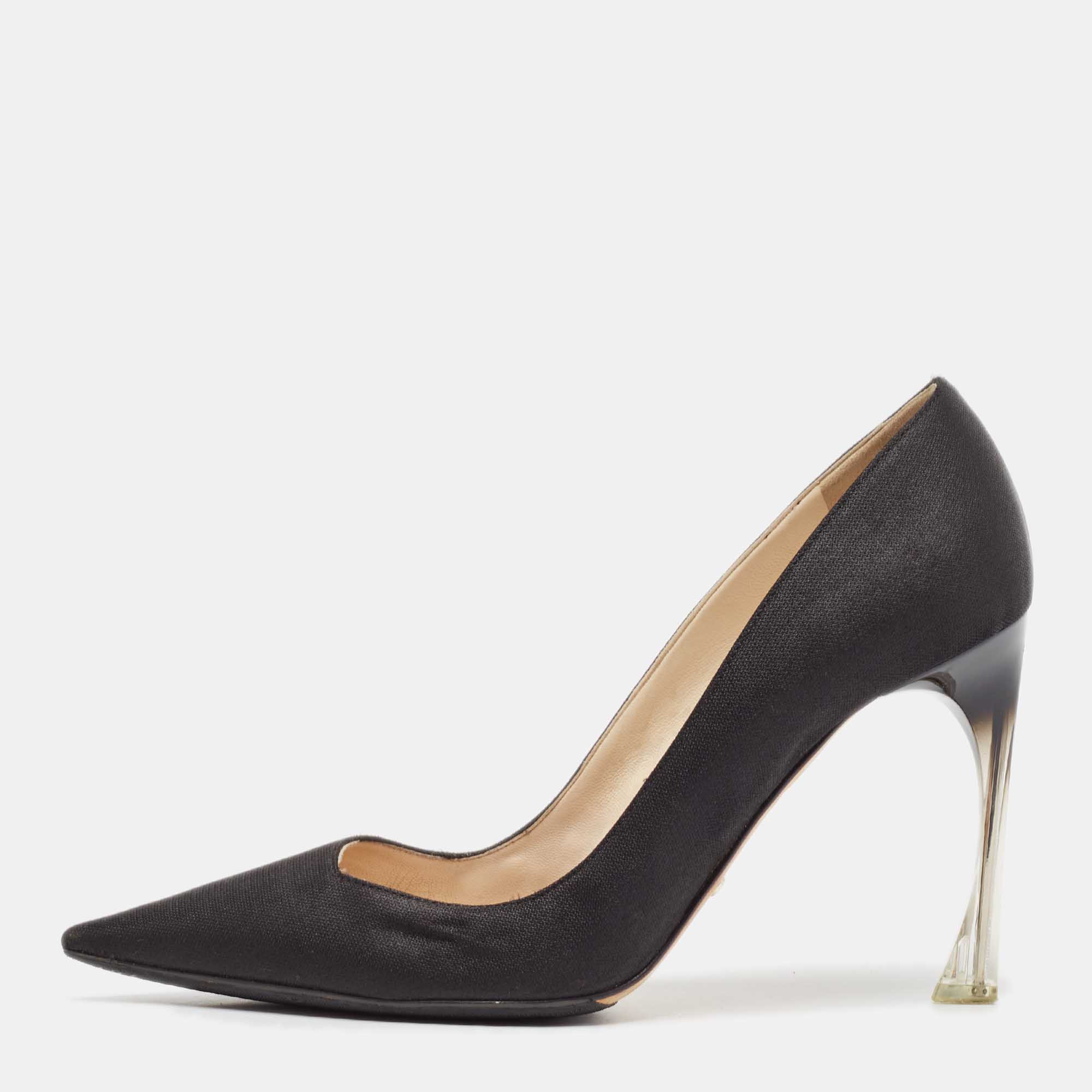 

Dior Black Fabric Perspex Heel Pointed Toe Pumps Size