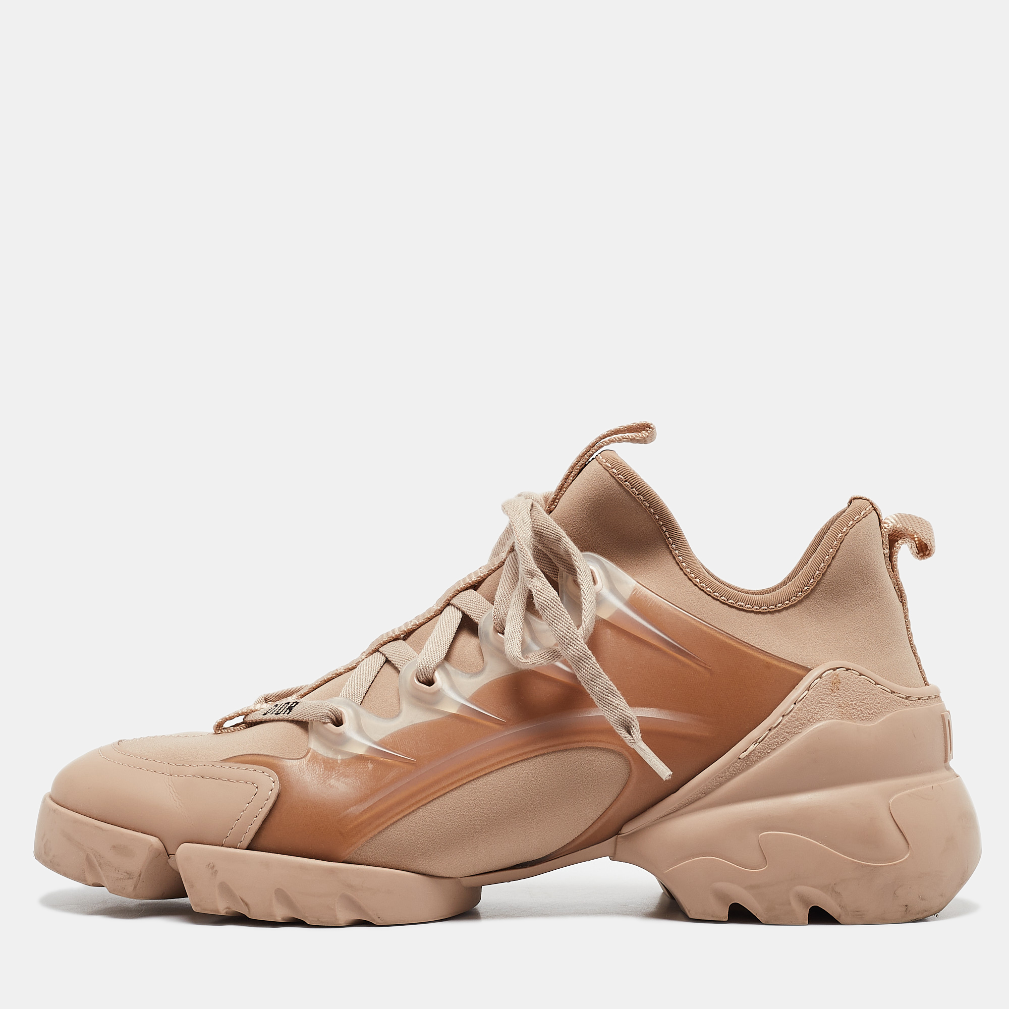 

Dior Beige Neoprene and Rubber D-Connect Low Top Sneakers Size