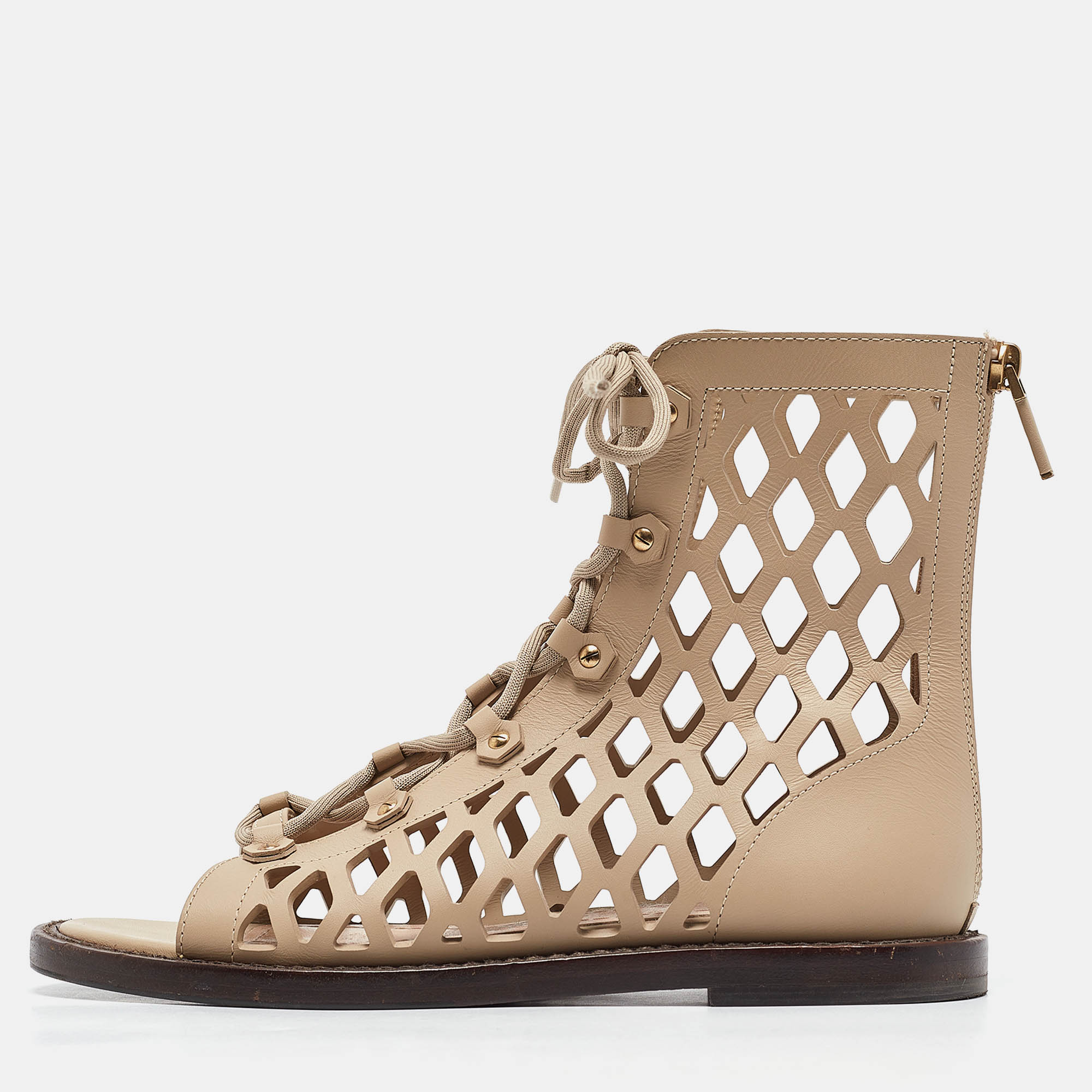 

Dior Beige Leather D-Trap Sandals Size