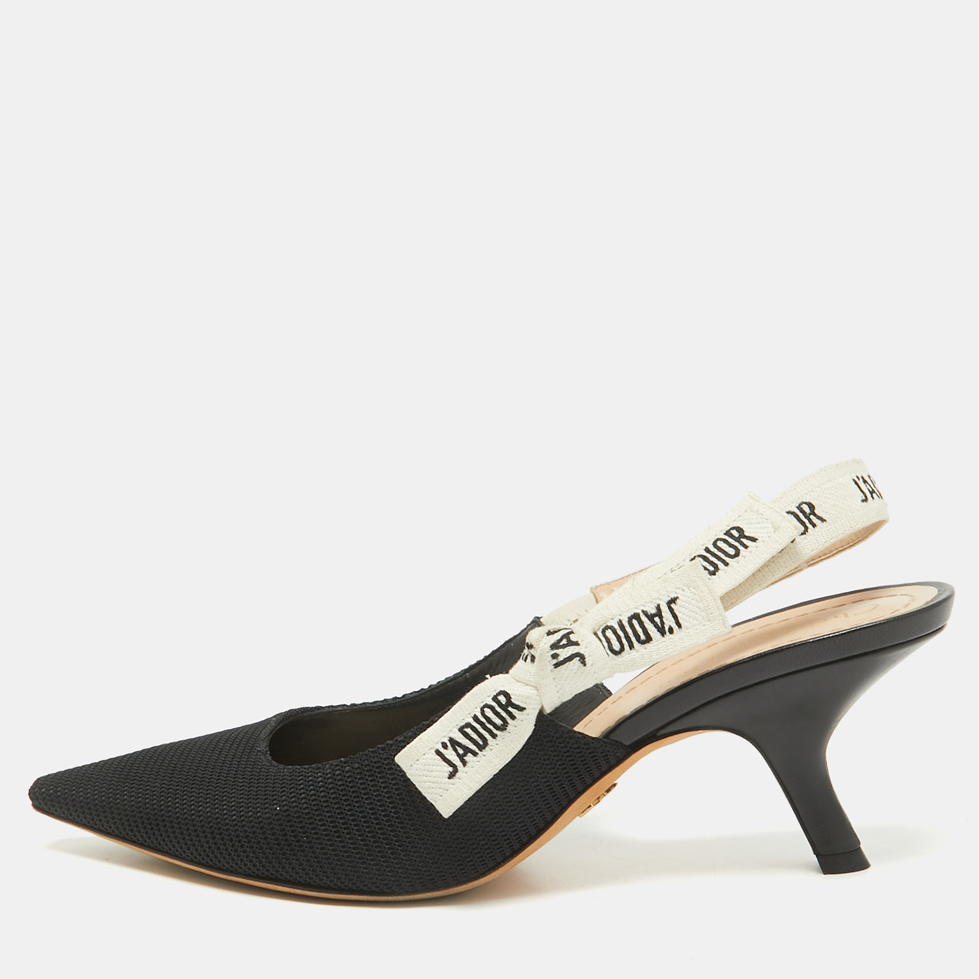 

Dior Black Canvas J'Adior Slingback Pumps Size