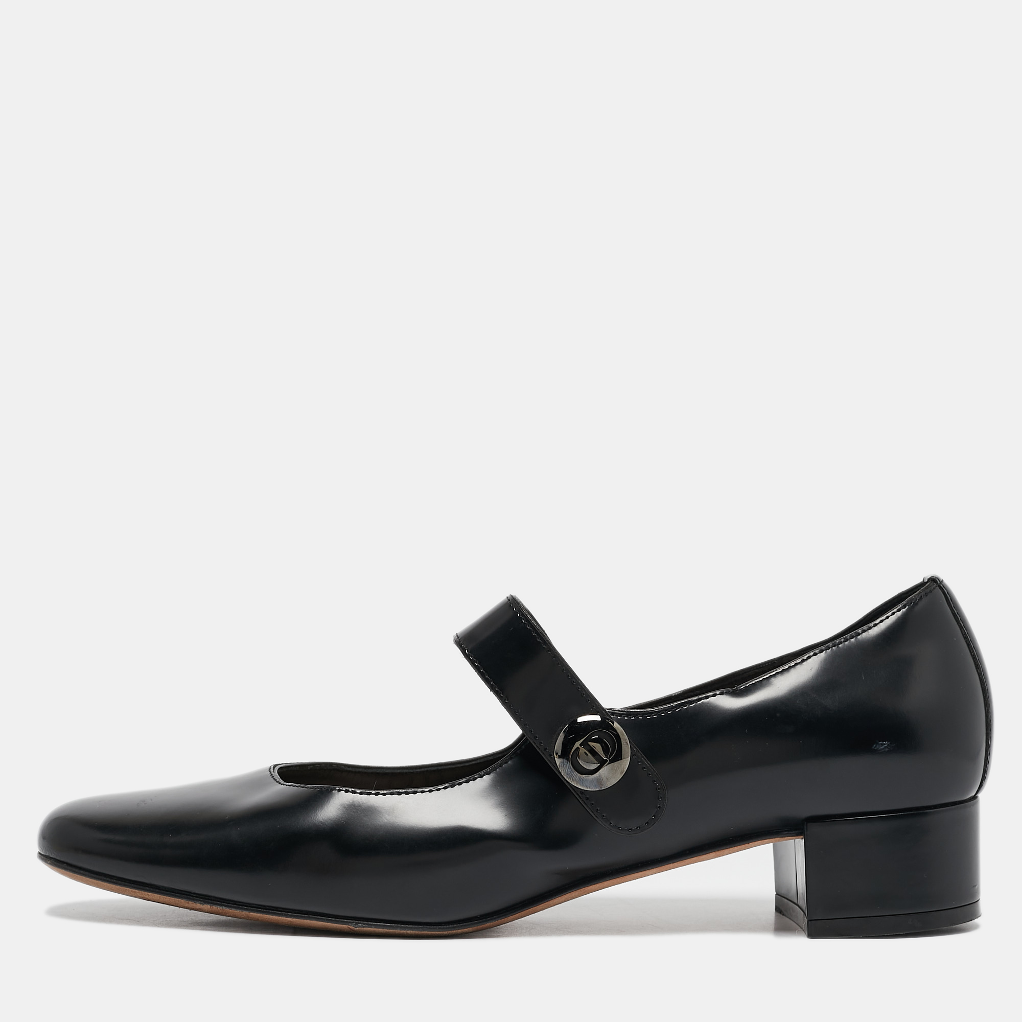 

Dior Black Leather D-Doll Mary Jane Pumps Size