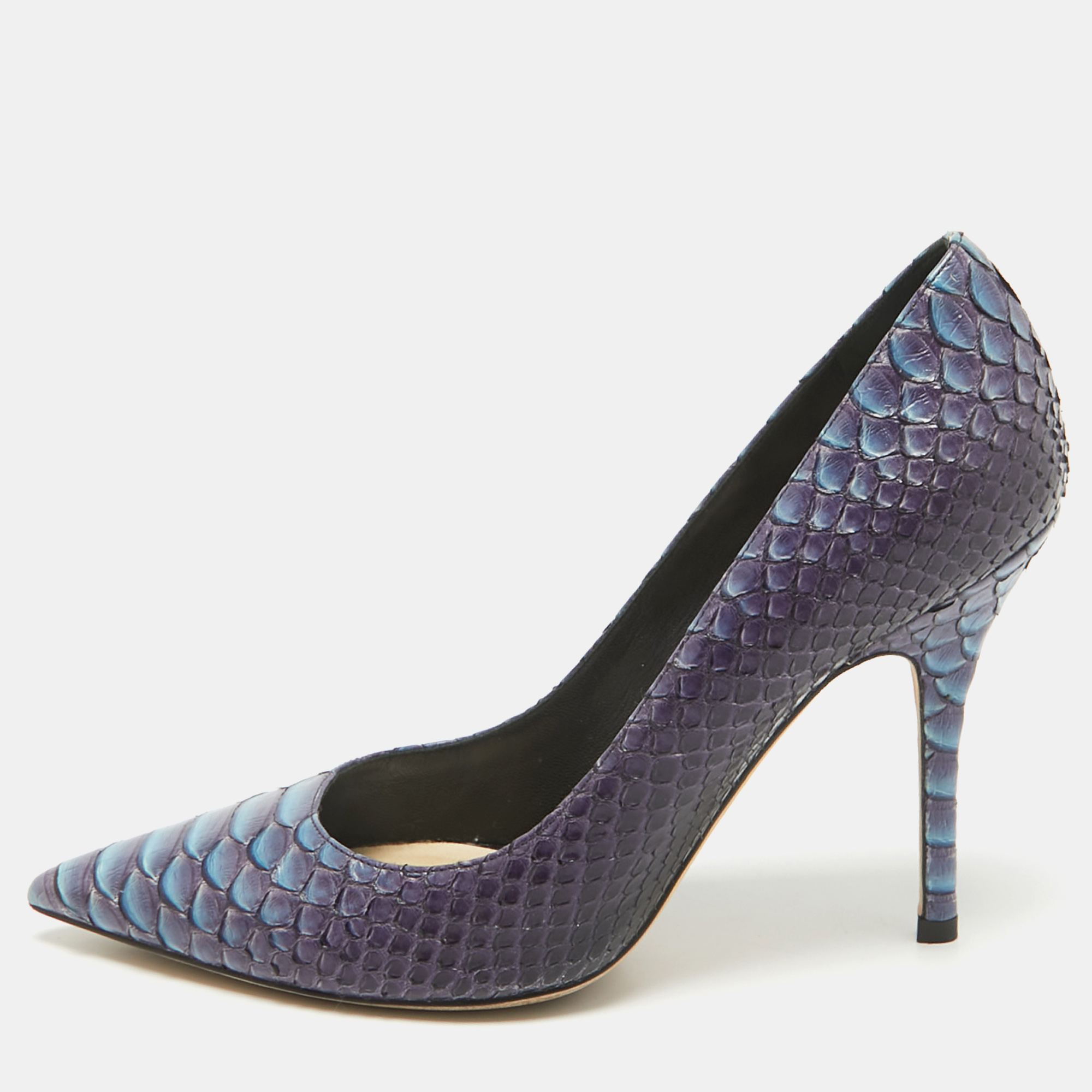 

Dior Two Tone Python Leather Cherie Pumps Size, Navy blue