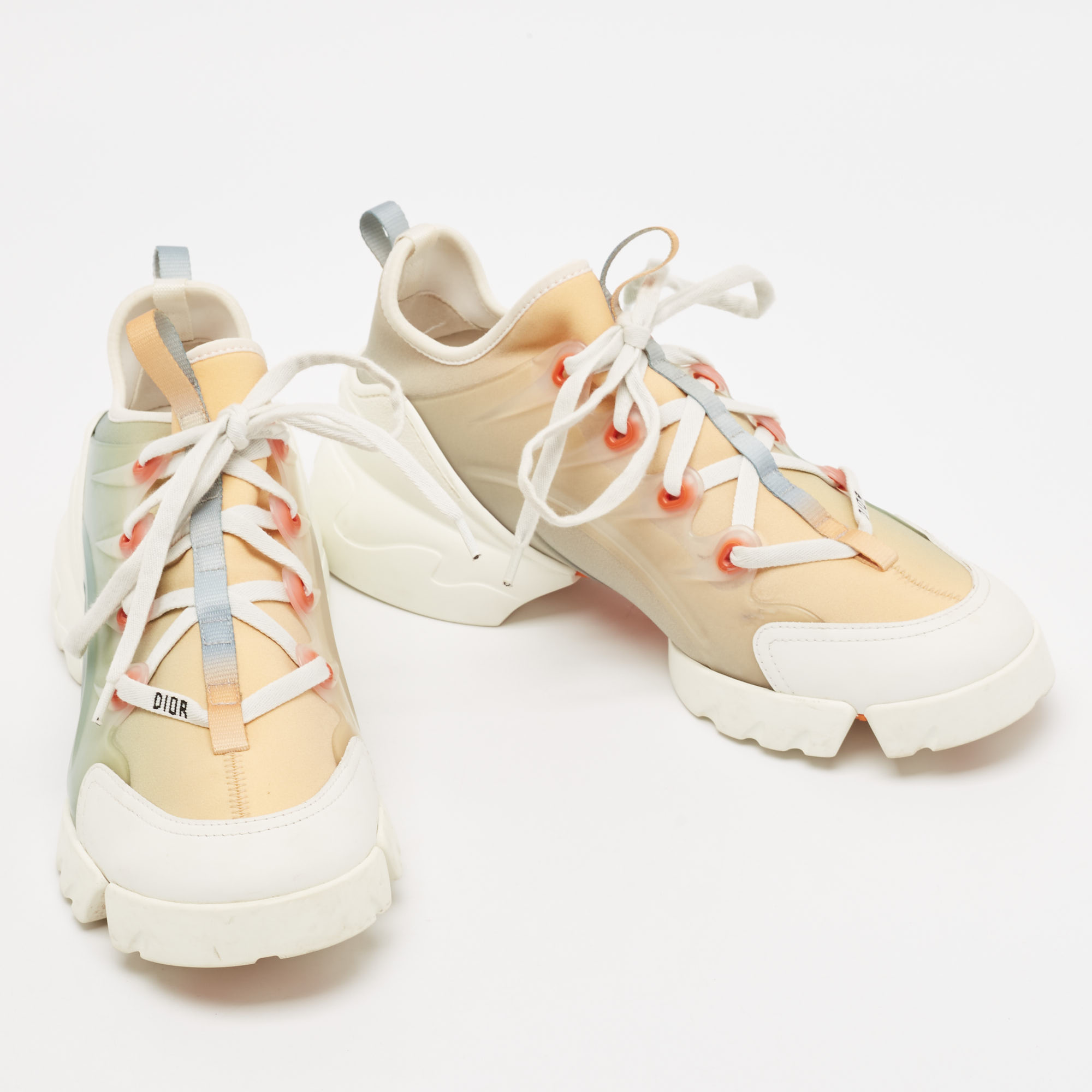 Dior Multicolor Neoprene and PVC D-Connect Sneakers Size 39 