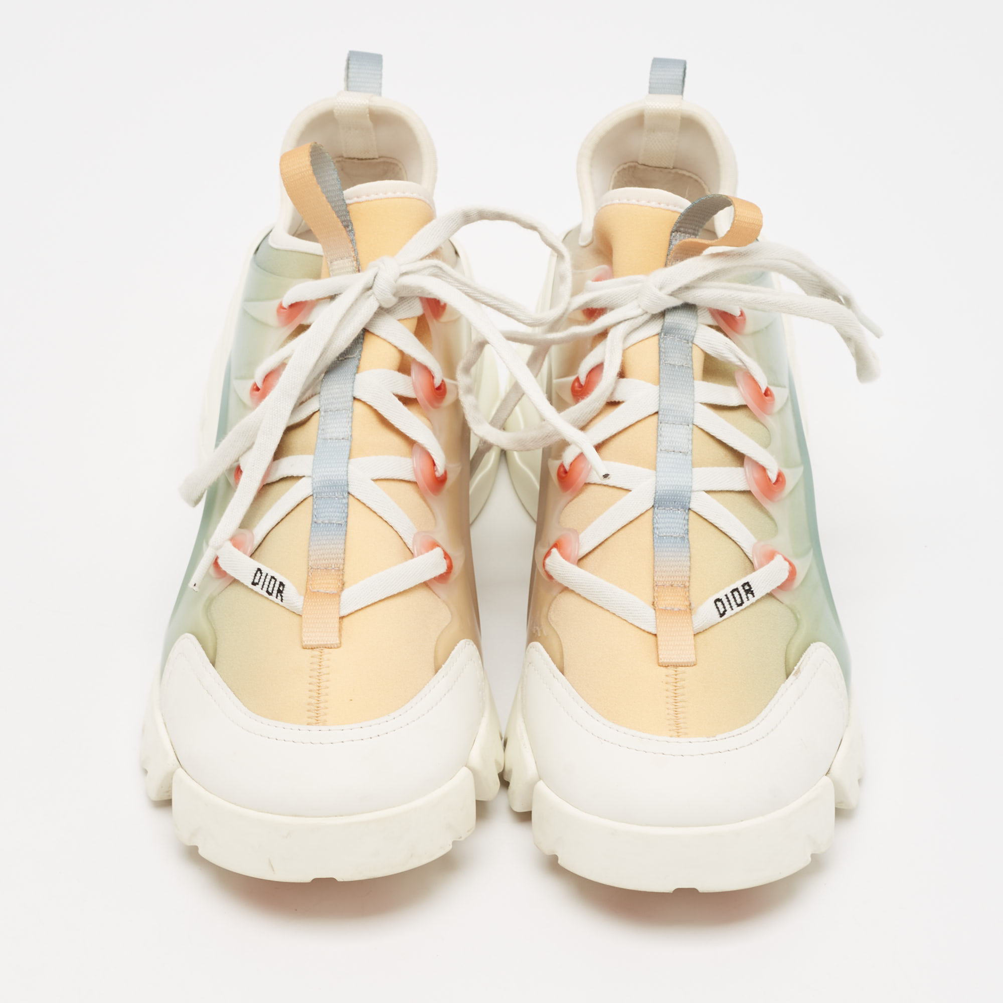 Dior Multicolor Neoprene and PVC D-Connect Sneakers Size 39 