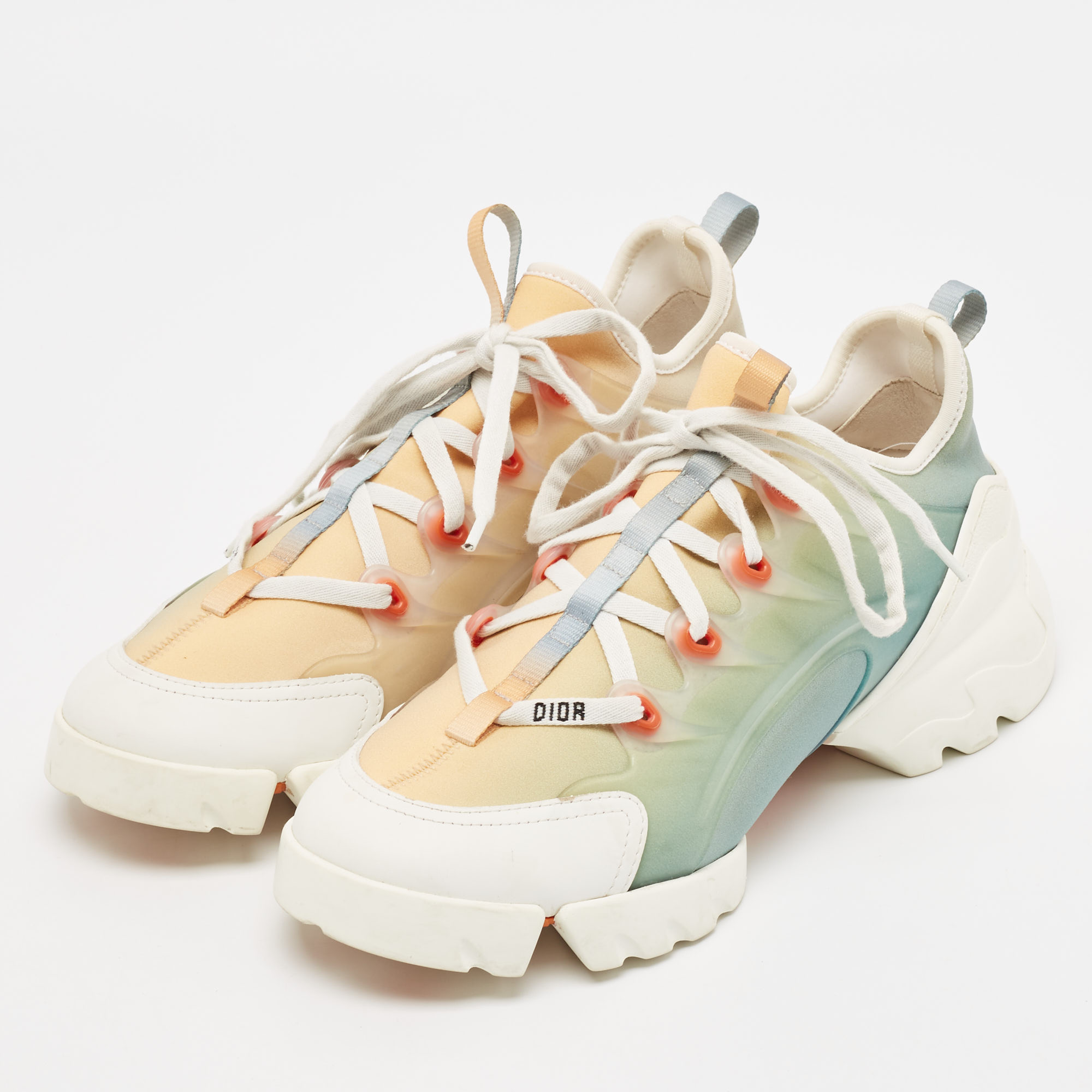 Dior Multicolor Neoprene and PVC D-Connect Sneakers Size 39 