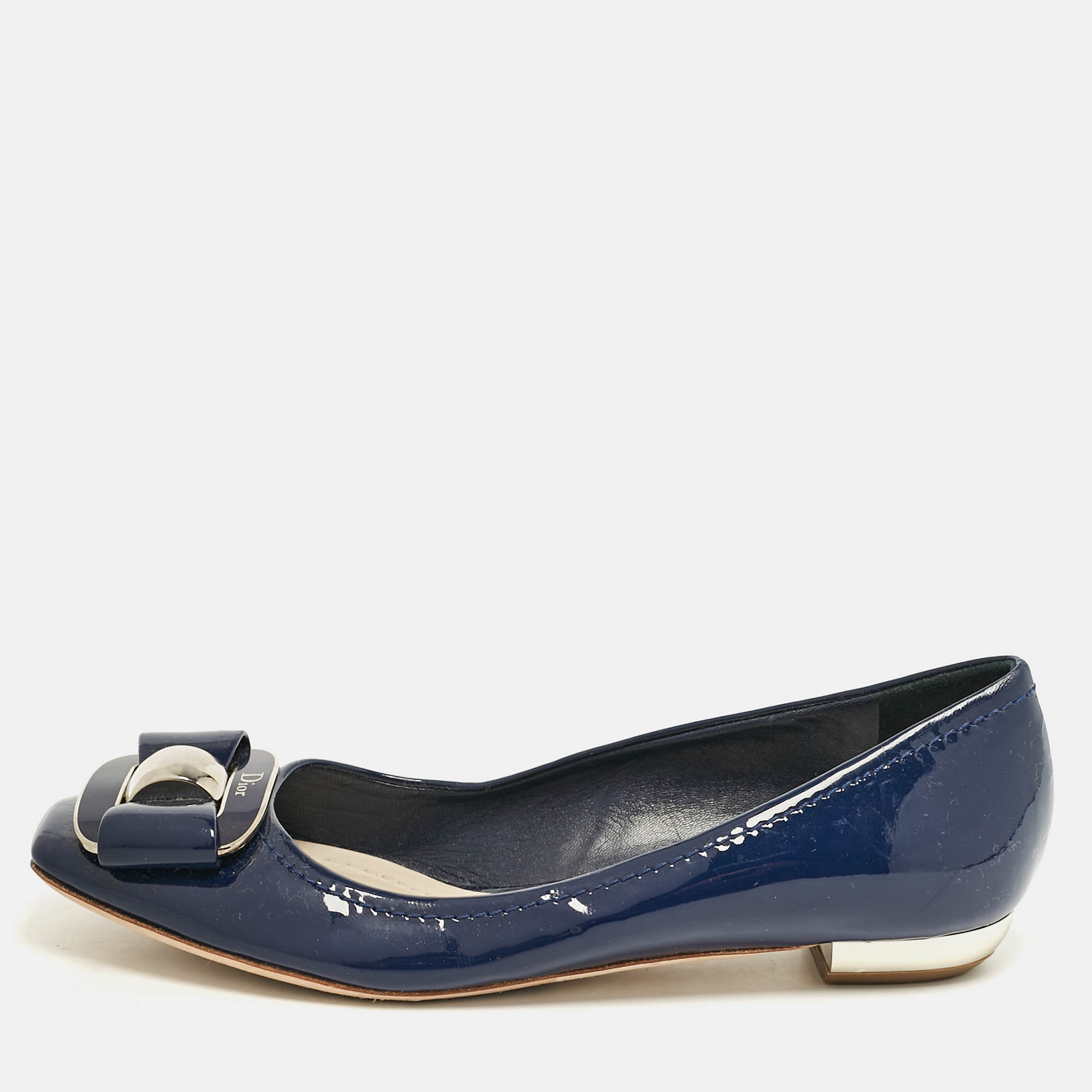 

Dior Blue Patent Leather Ballet Flats Size