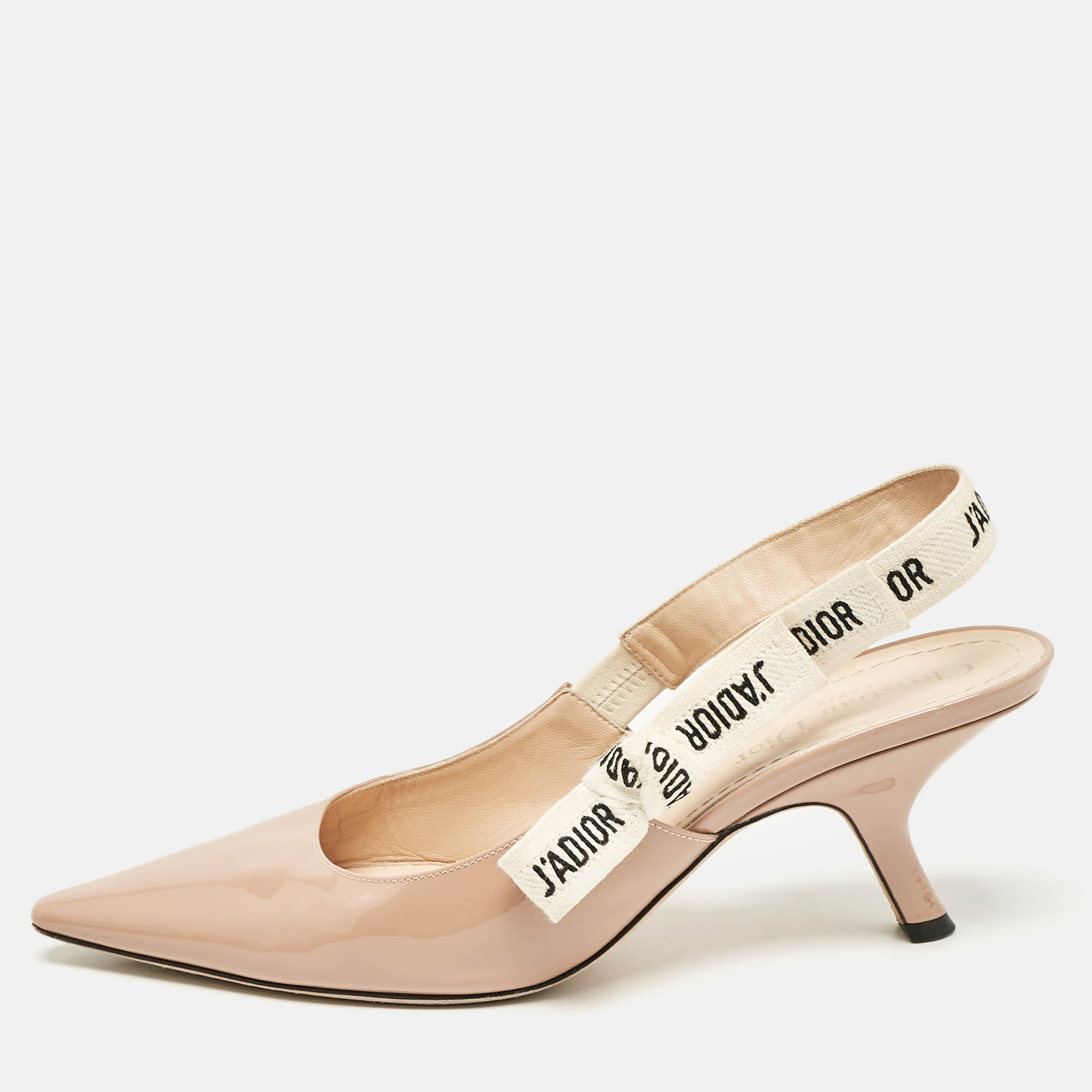 

Dior Beige Patent J'Adior Slingback Pumps Size