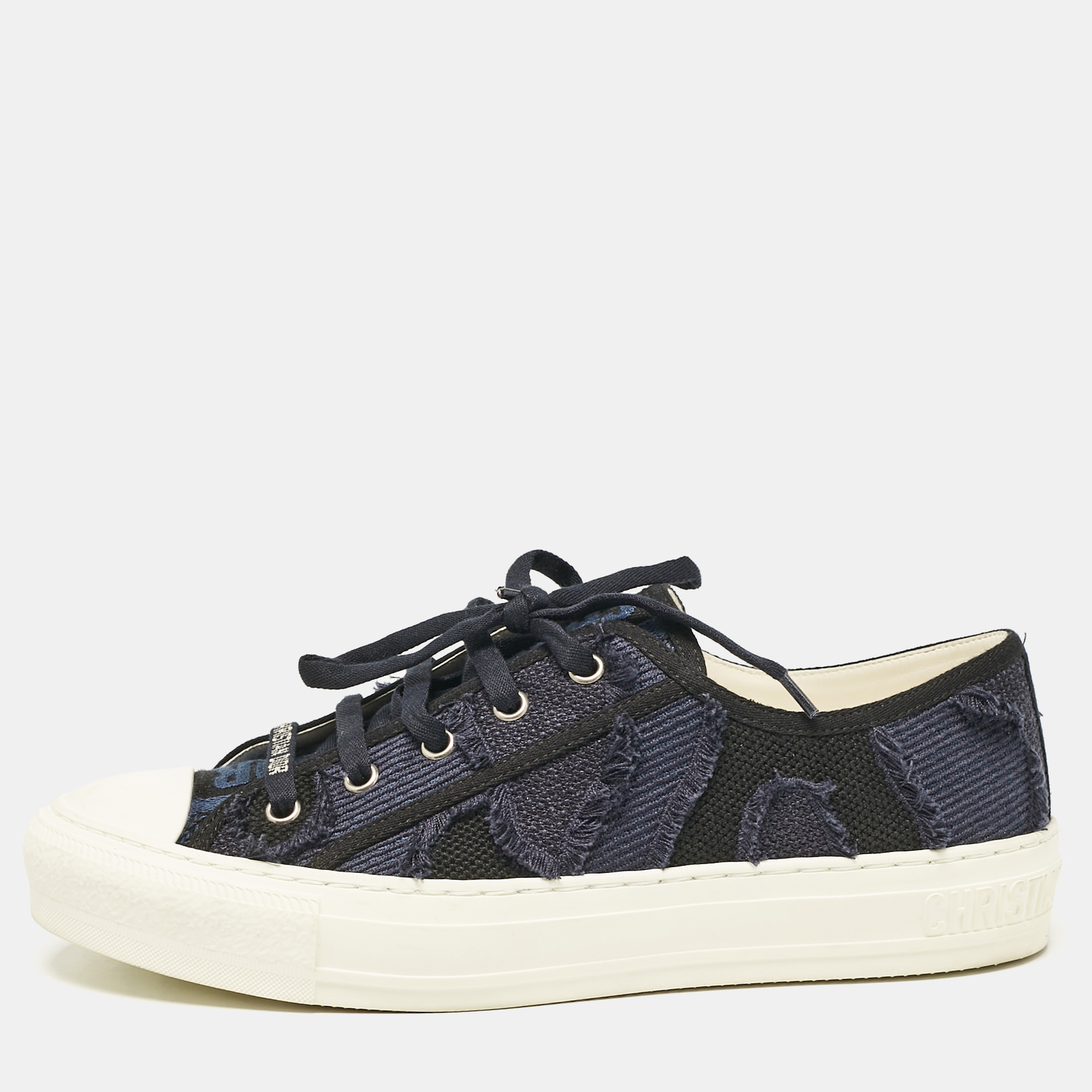 

Dior Black/Blue Canvas and Rubber Walk'n'Dior Low Top Sneakers Size