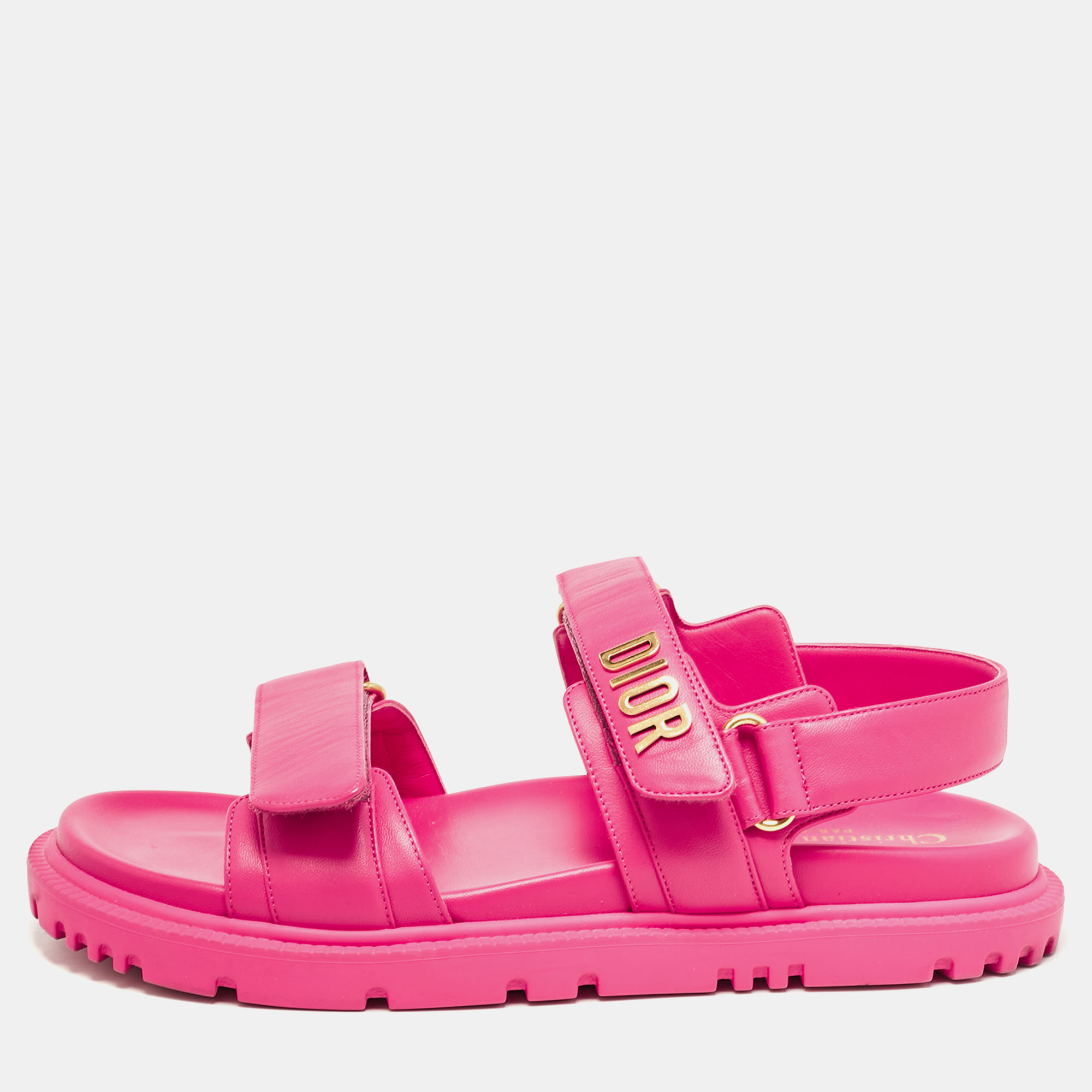 

Dior Red Leather DiorAct Slingback Sandals Size, Pink