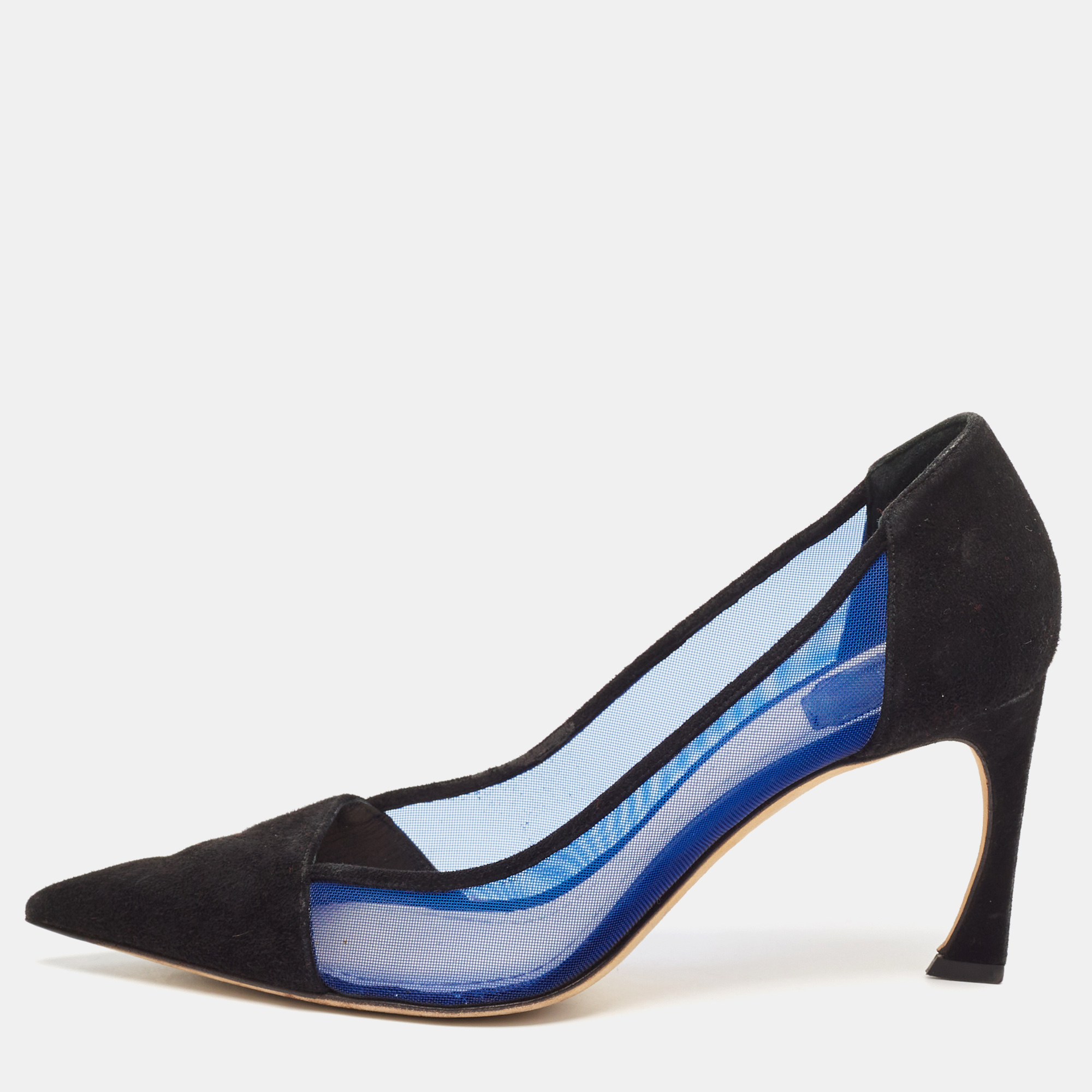 

Dior Black/Blue Mesh and Suede Pointed Toe Pumps Size