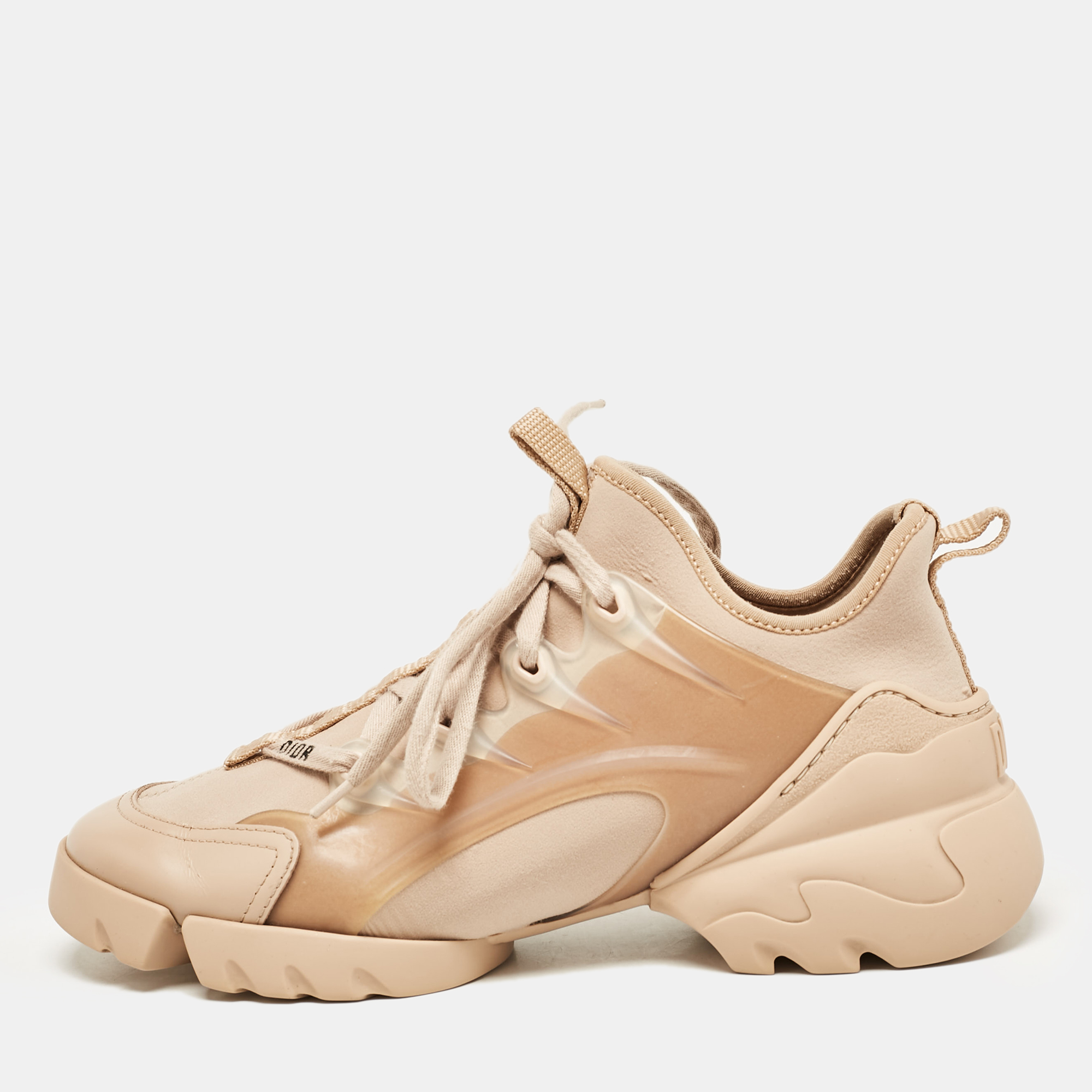 

Dior Beige Fabric and Leather D-Connect Low Top Sneakers Size