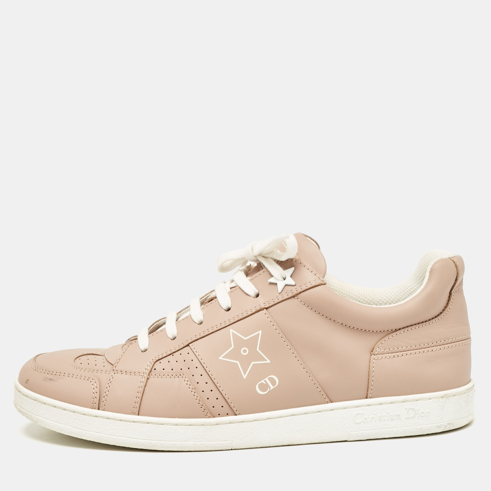 

Dior Beige Leather D-star Lace Up Sneakers Size