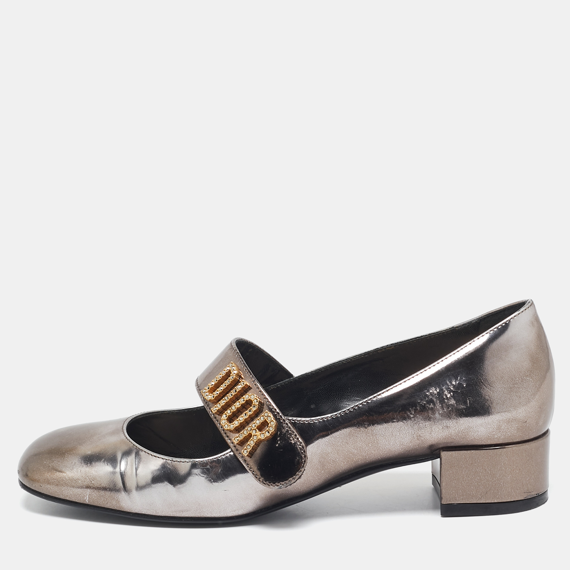 

Dior Metallic Leather Baby-D Mary Jane Pumps Size