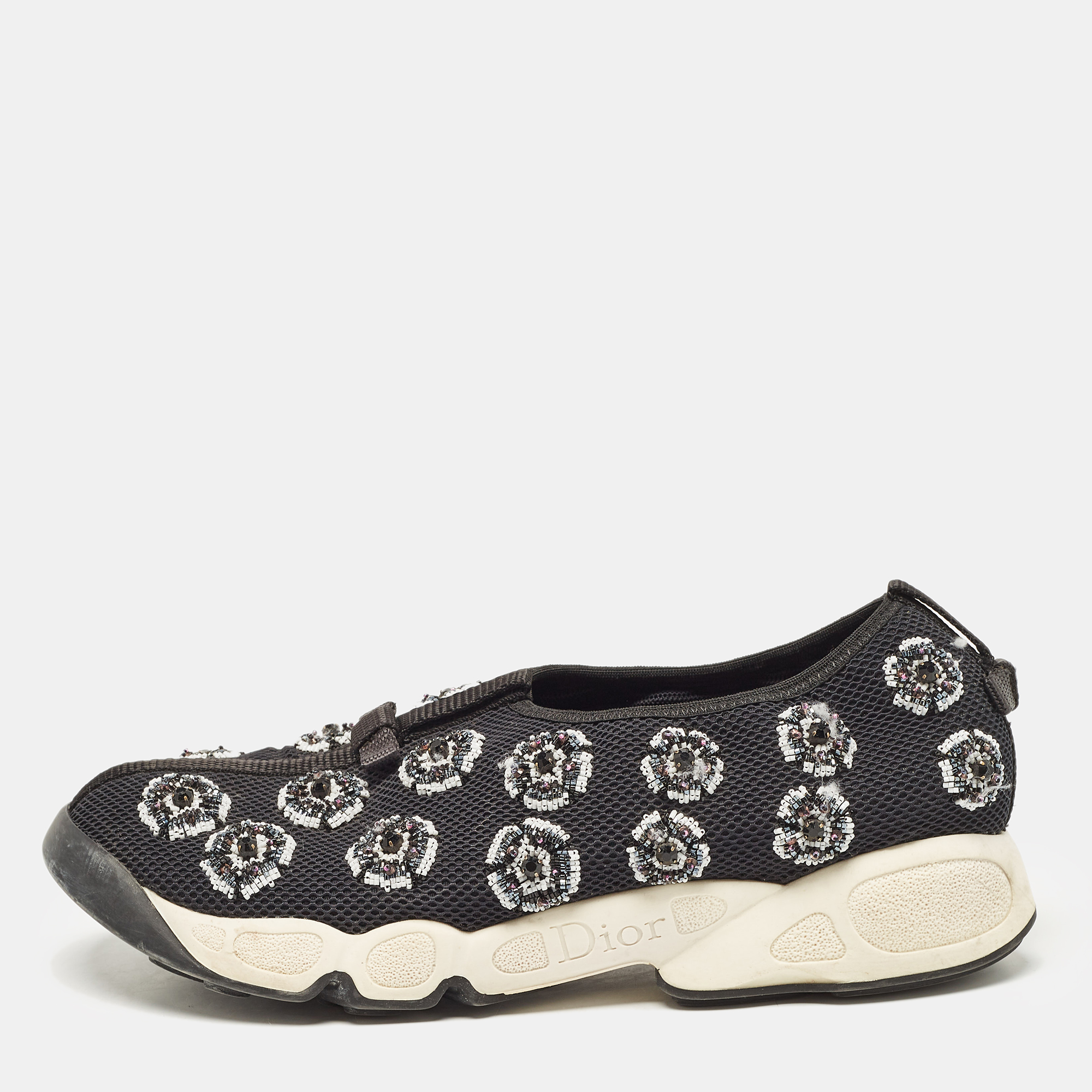 

Dior Black Mesh Embellished Fusion Sneakers Size