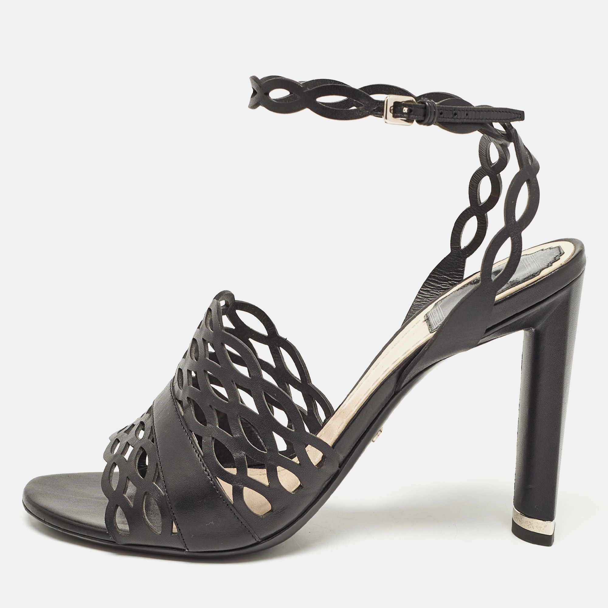 

Dior Black Leather Ankle Strap Sandals Size