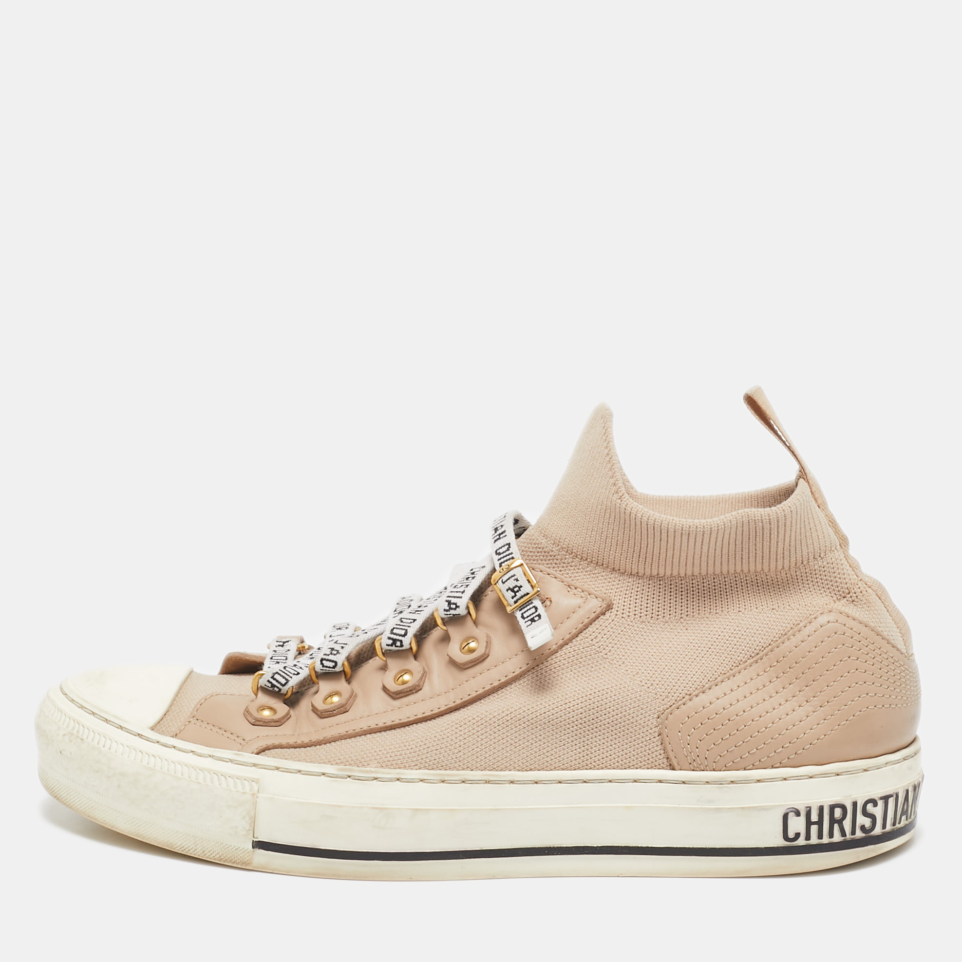 

Dior Beige Knit Fabric and Leather Walk'n'Dior Sneakers Size