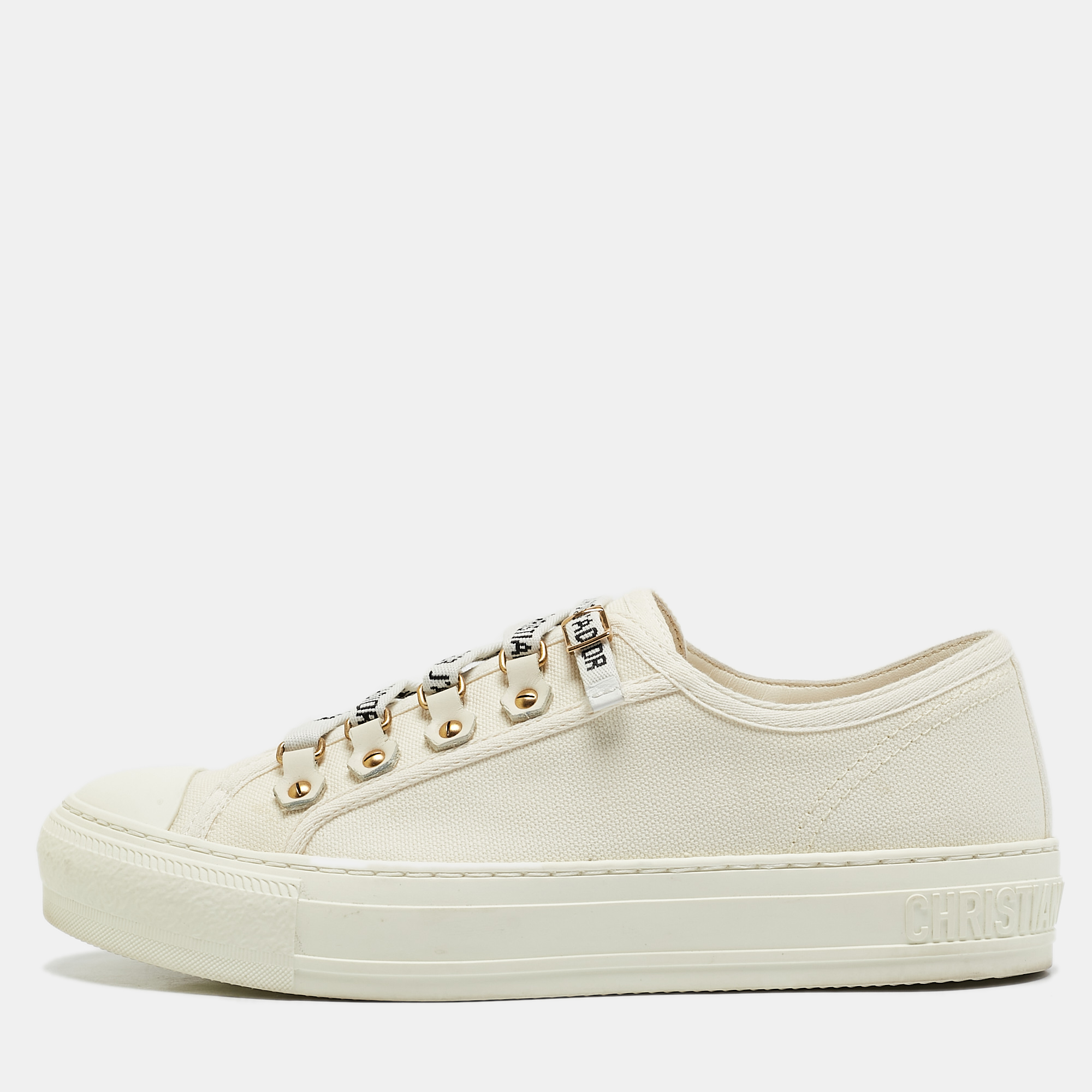 

Dior Cream Canvas Walk'n'Dior Sneakers Size