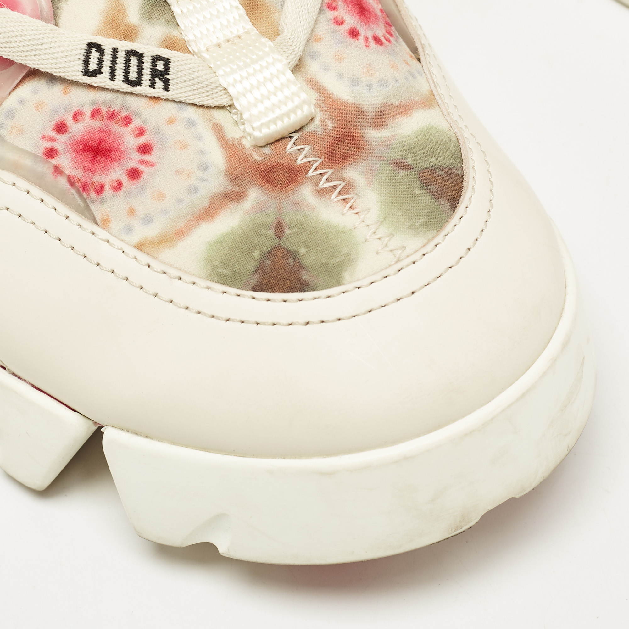 Dior Multicolor Neoprene and PVC D-Connect Sneakers Size 39 