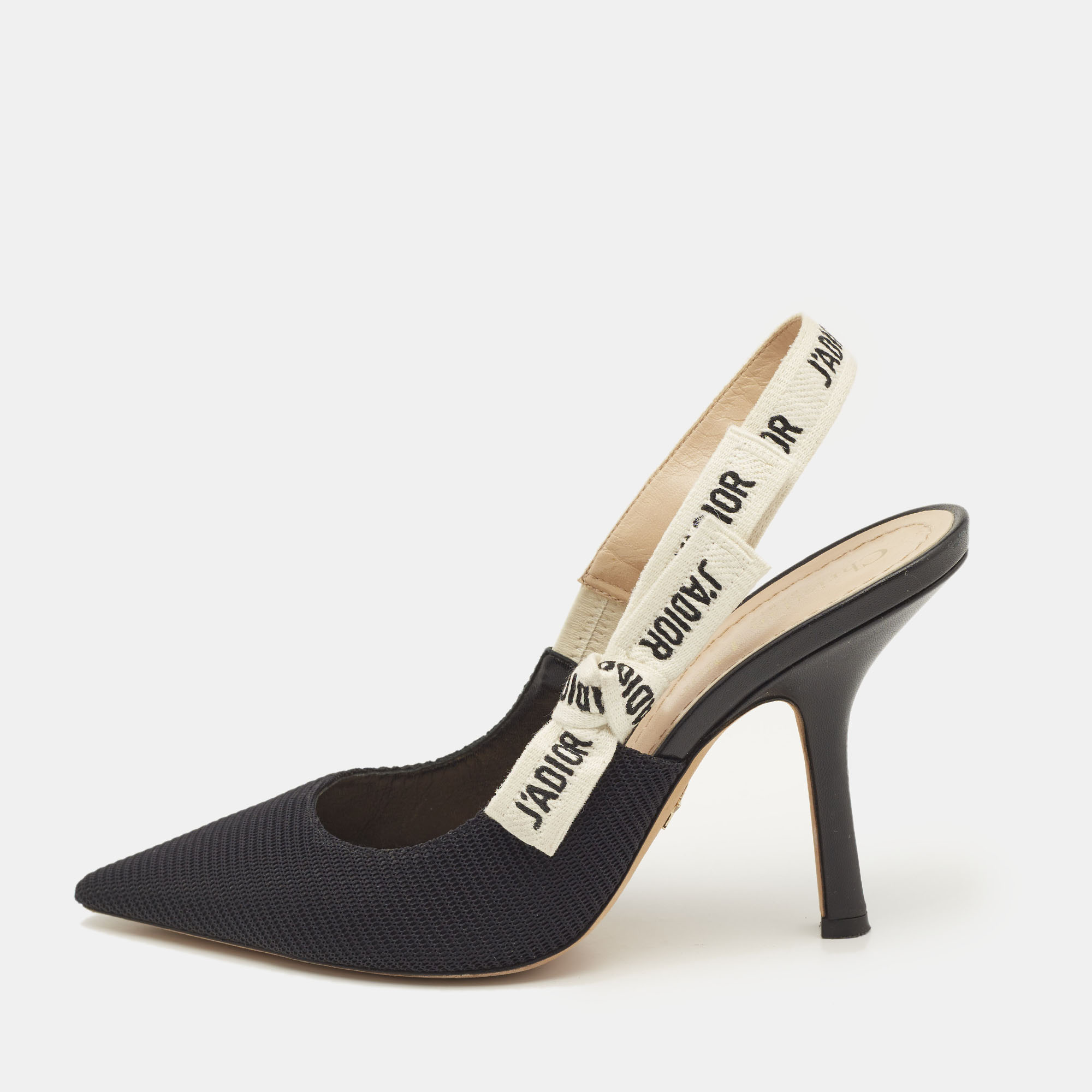 

Dior Black Canvas J'Adior Slingback Pumps Size