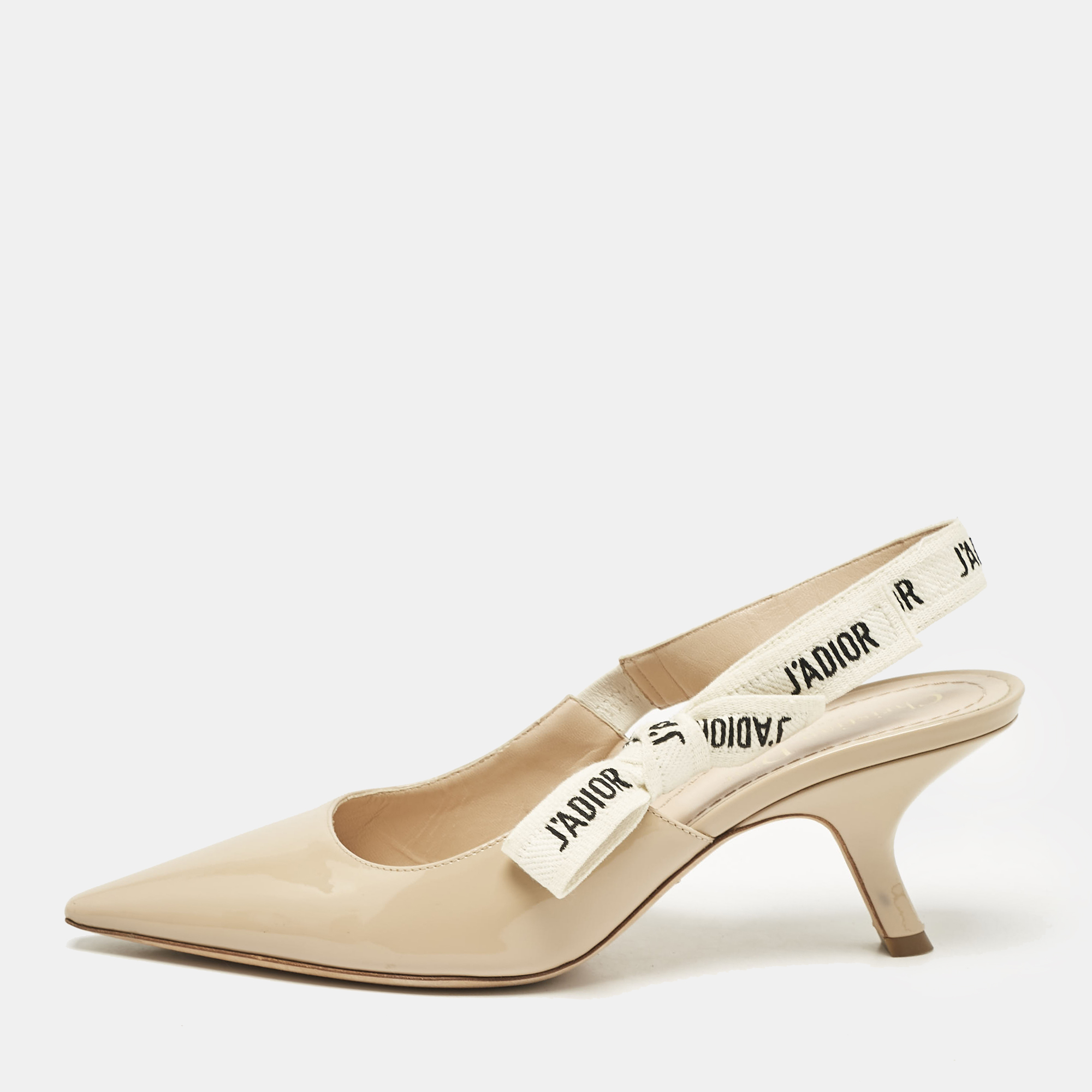 

Dior Beige Patent J'Adior Slingback Pumps Size