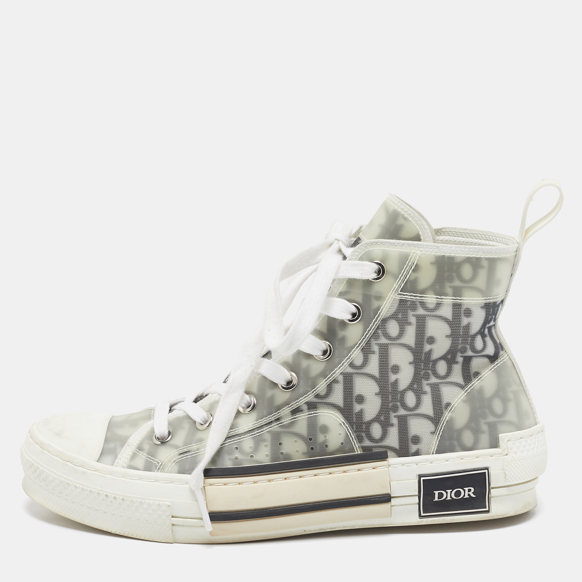 

Dior Grey/Transparent Nylon and PVC B23 High Top Sneakers Size