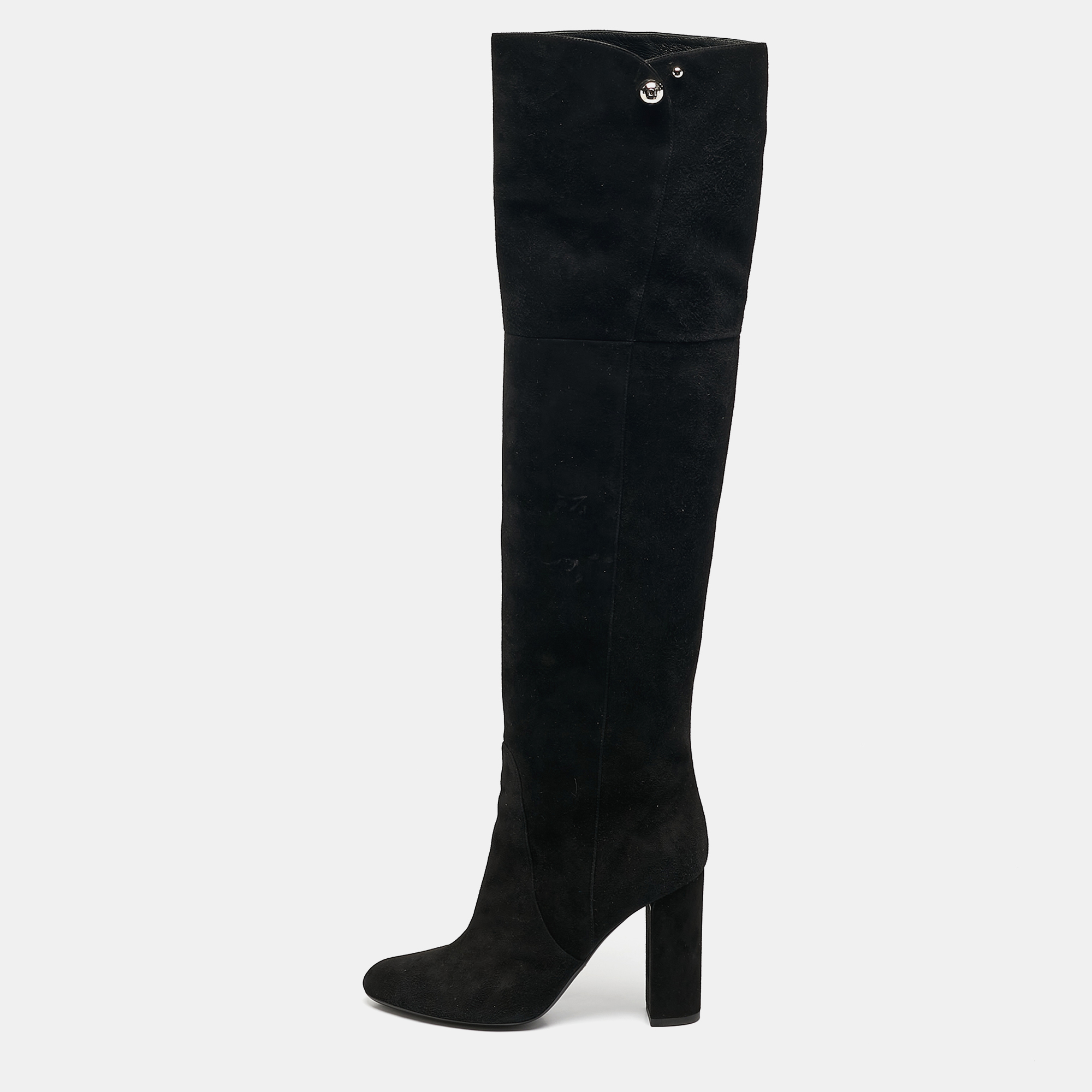 

Dior Black Suede Block Heel Knee Length Boots Size