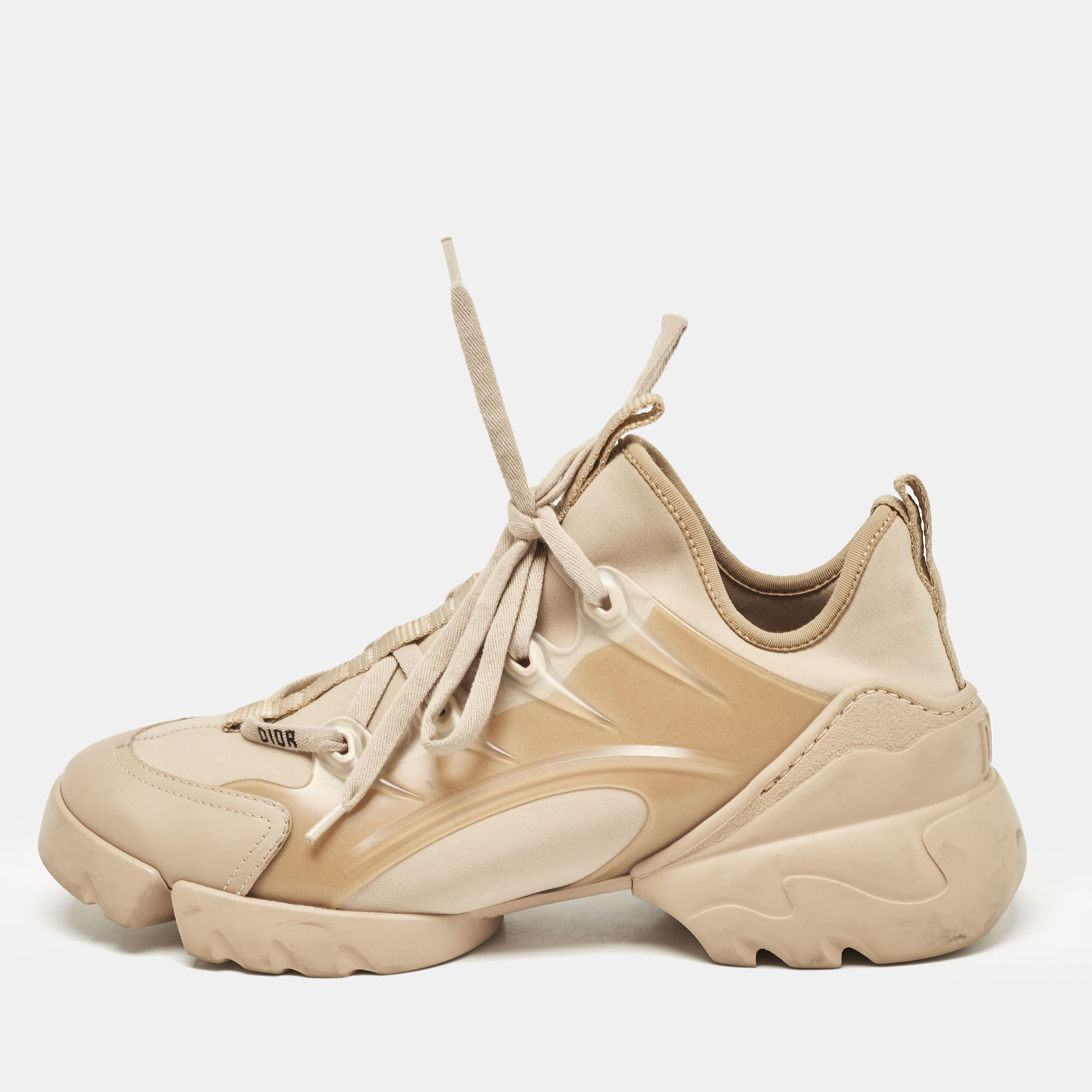 

Dior Beige Neoprene and Rubber D-Connect Low Top Sneakers Size