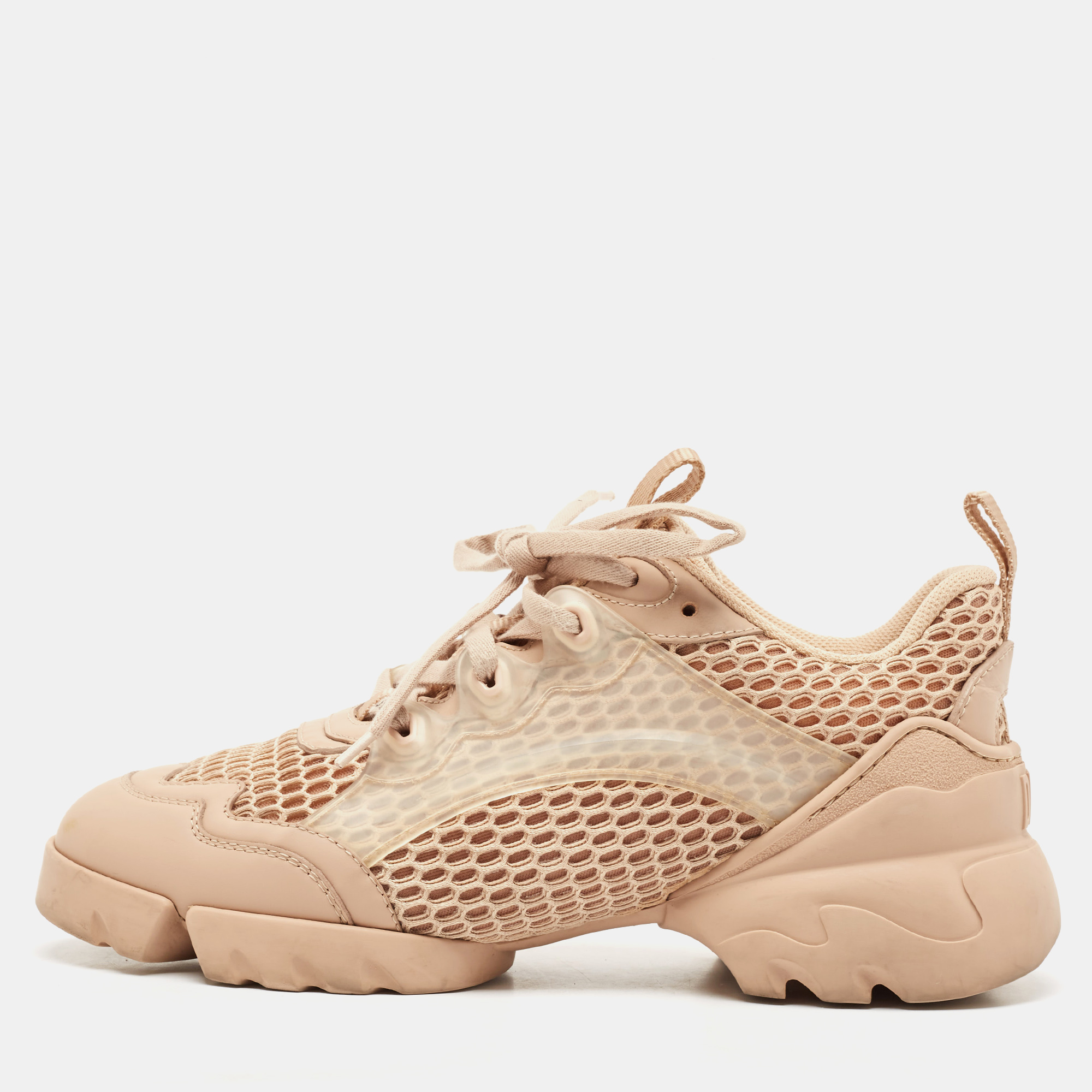 

Dior Beige Fabric and Leather D-Connect Low Top Sneakers Size