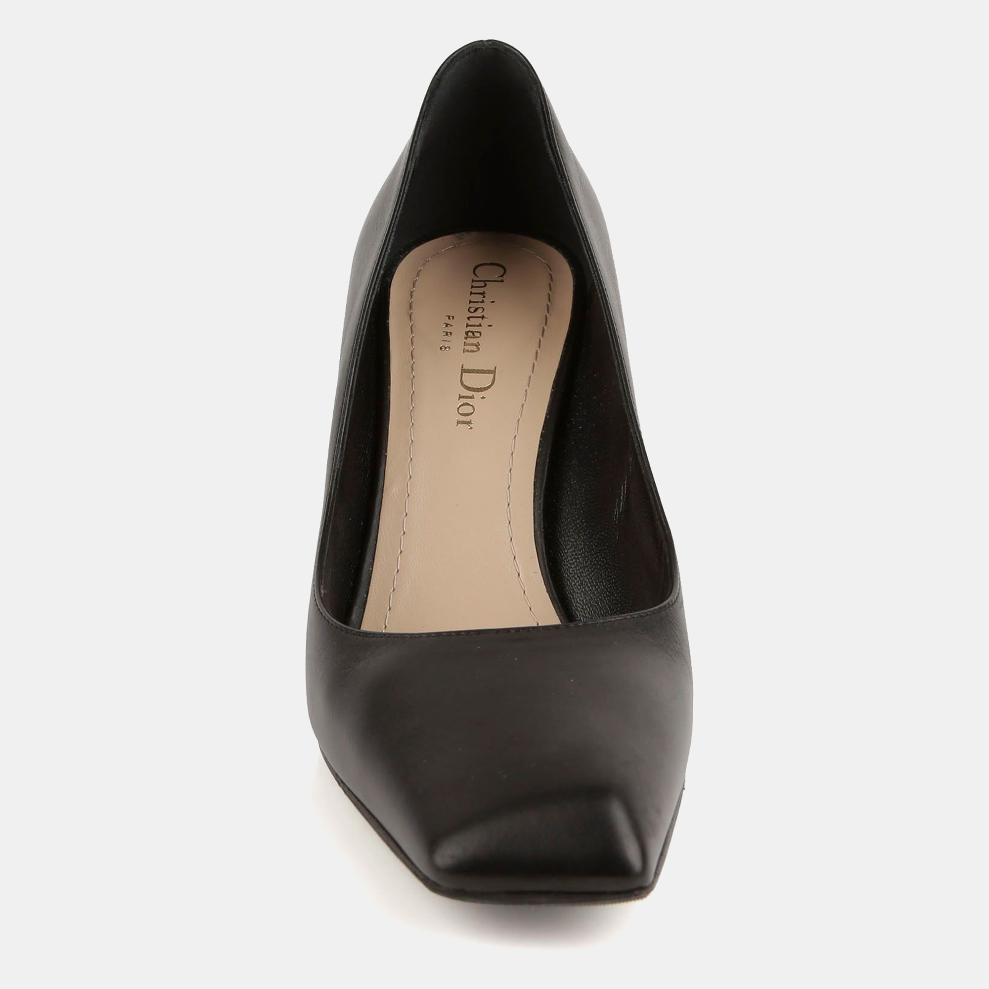 Dior Black Leather Gold Pumps Size 36.5 