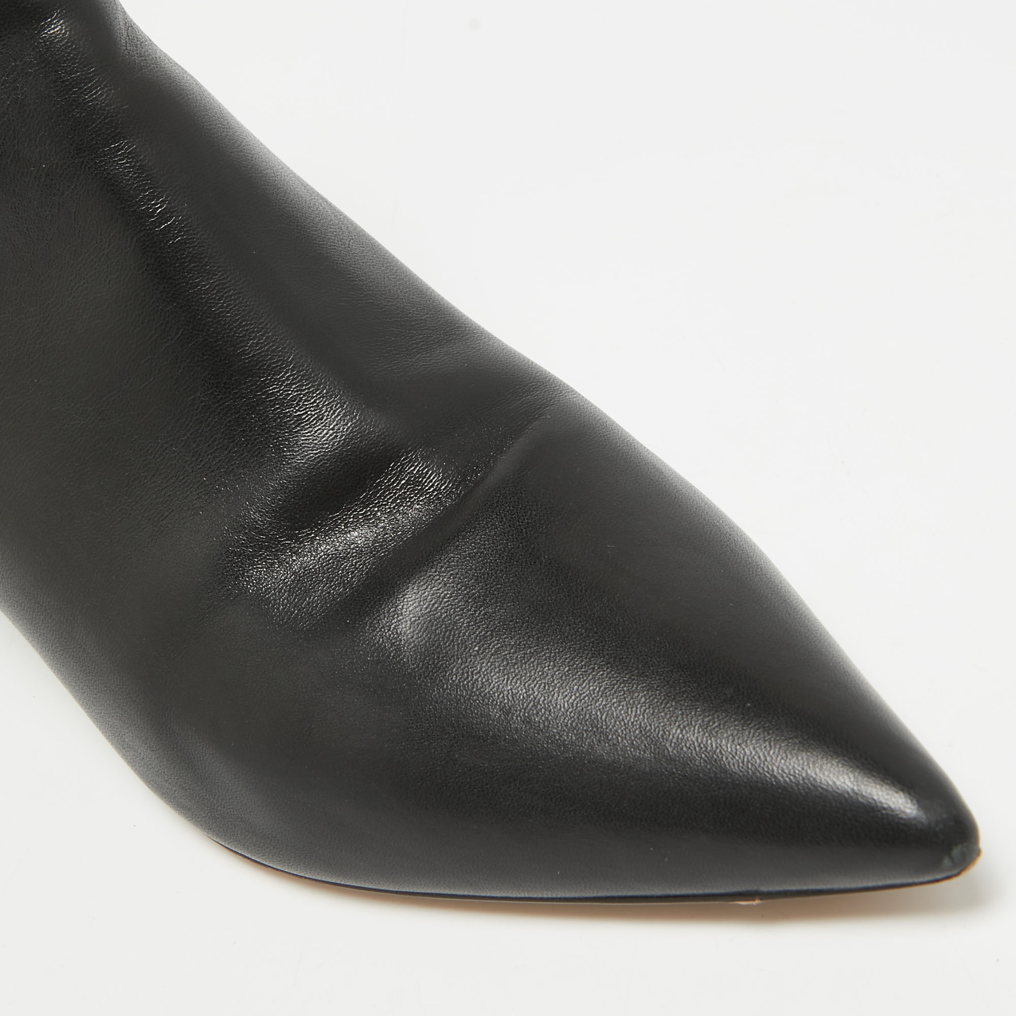 Dior Black Leather Ankle Length Boots Size 38 