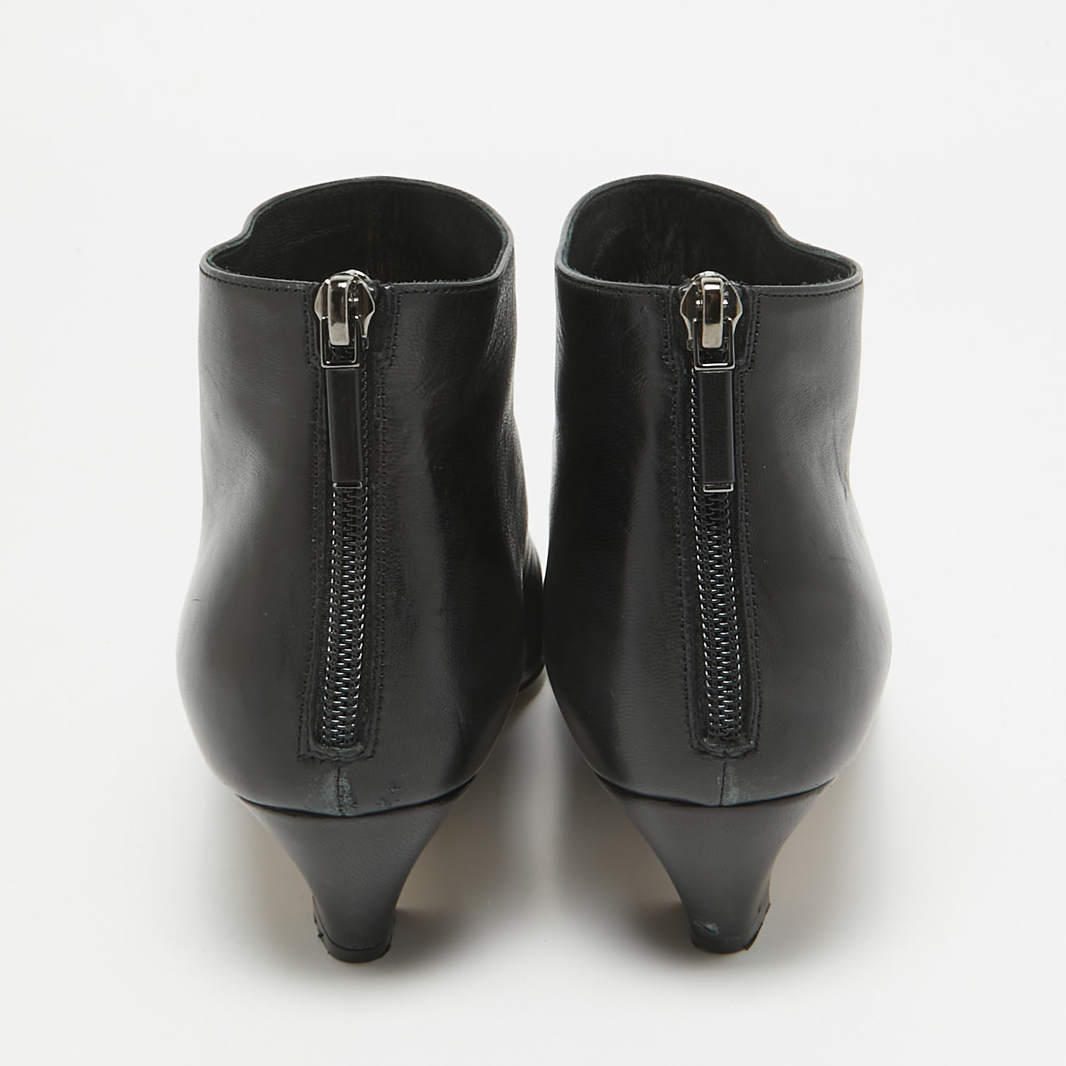 Dior Black Leather Ankle Length Boots Size 38 