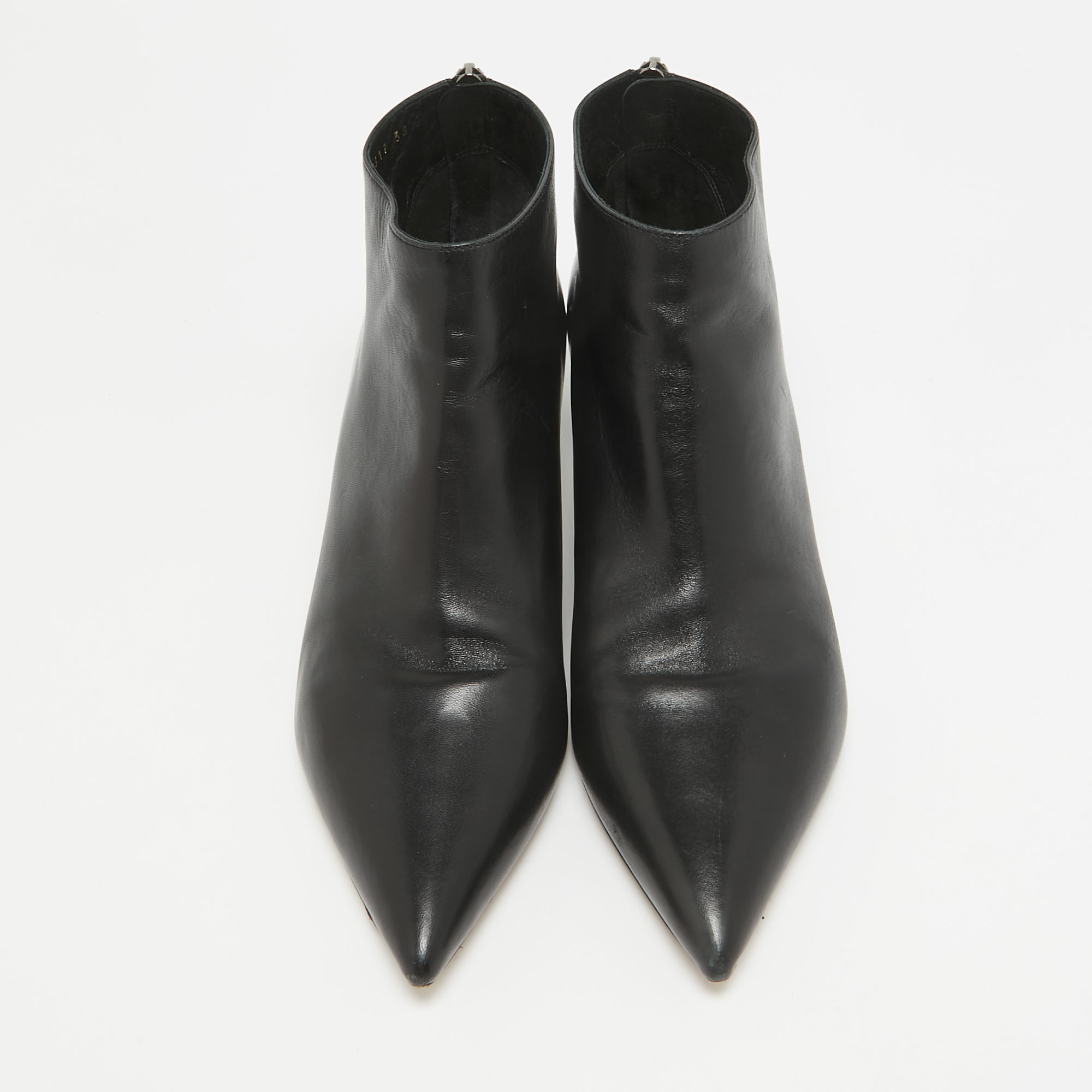 Dior Black Leather Ankle Length Boots Size 38 
