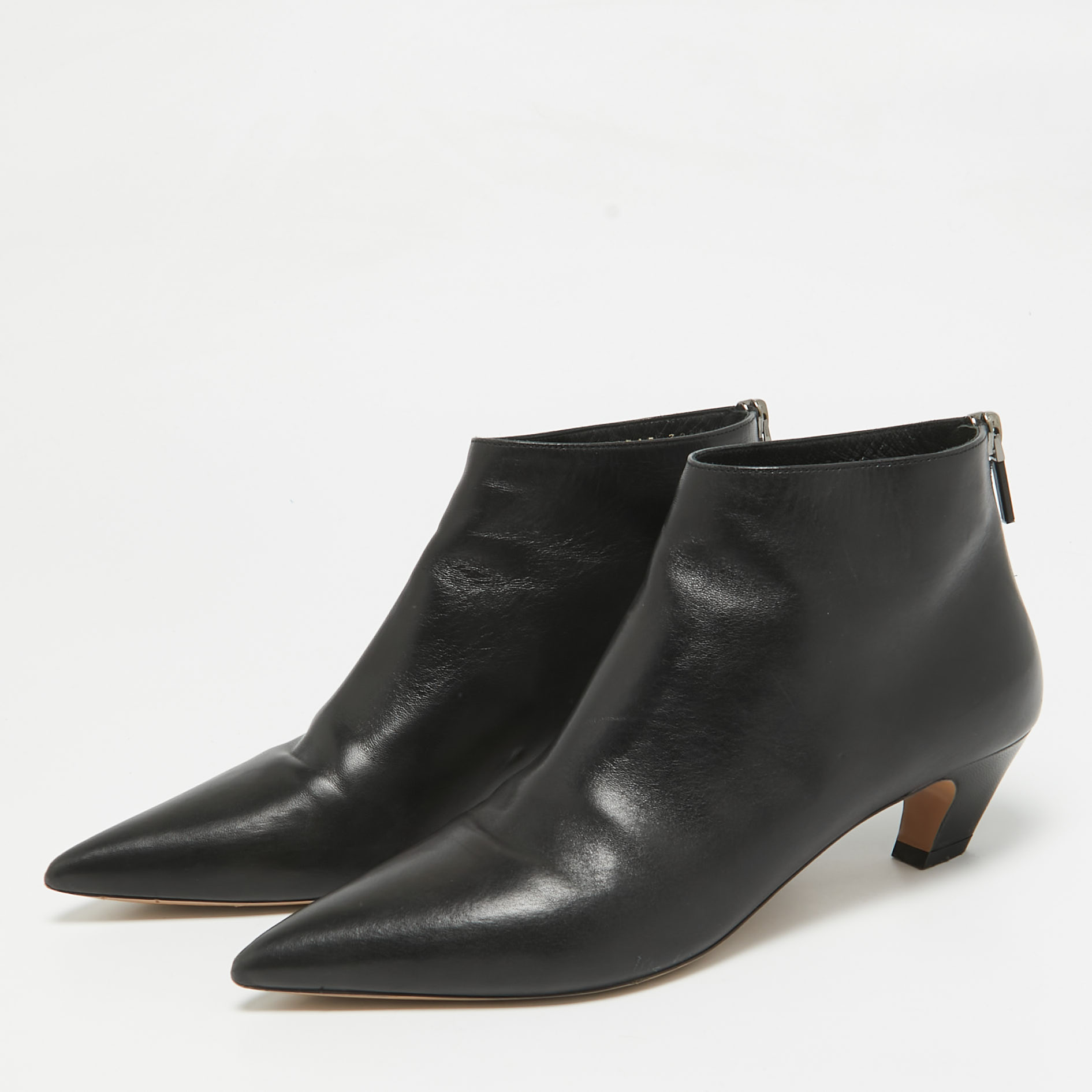 Dior Black Leather Ankle Length Boots Size 38 
