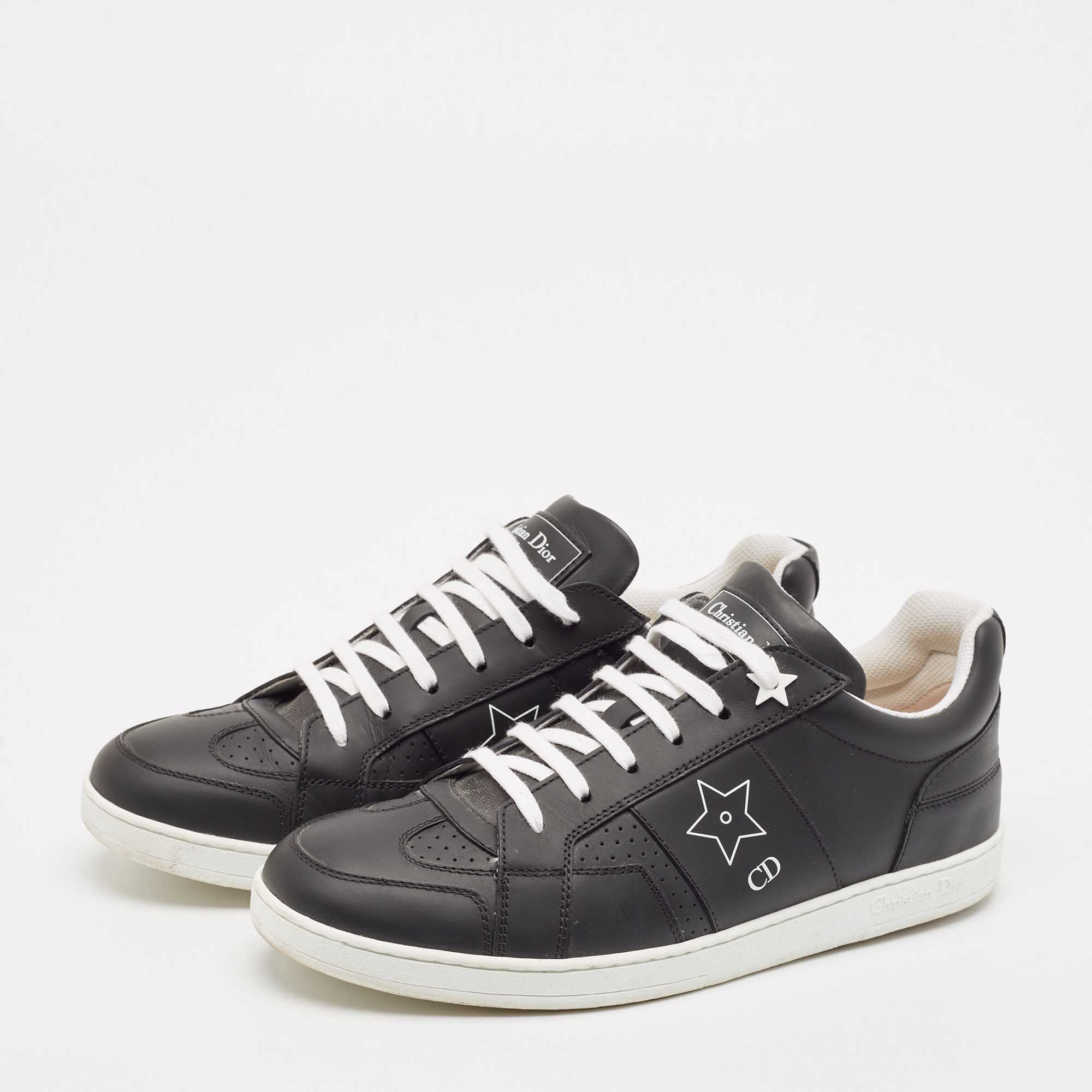 Dior Black Leather D-star Low Top Sneakers Size 39 