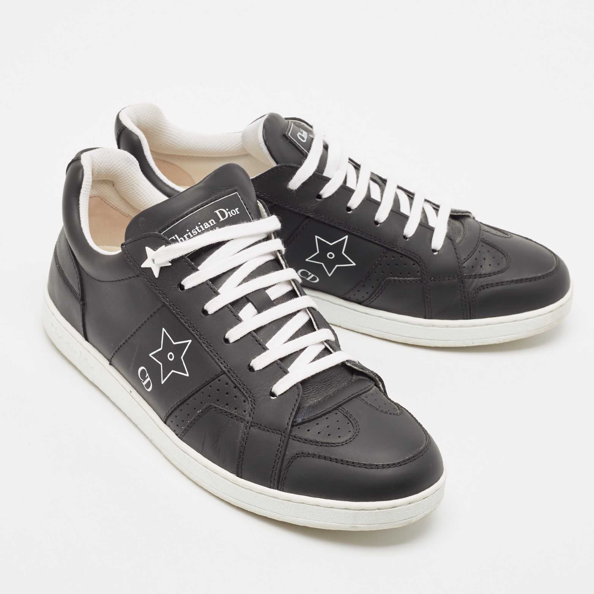 Dior Black Leather D-star Low Top Sneakers Size 39 