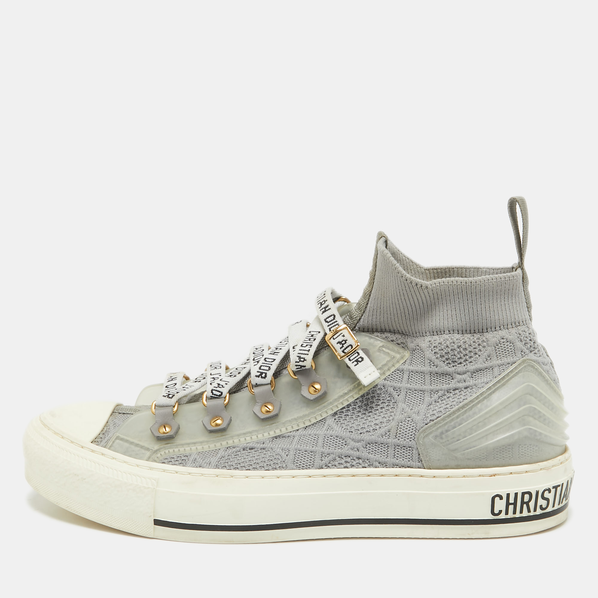 

Dior Grey Cannage Knit Fabric Walk'n'Dior Sneakers Size