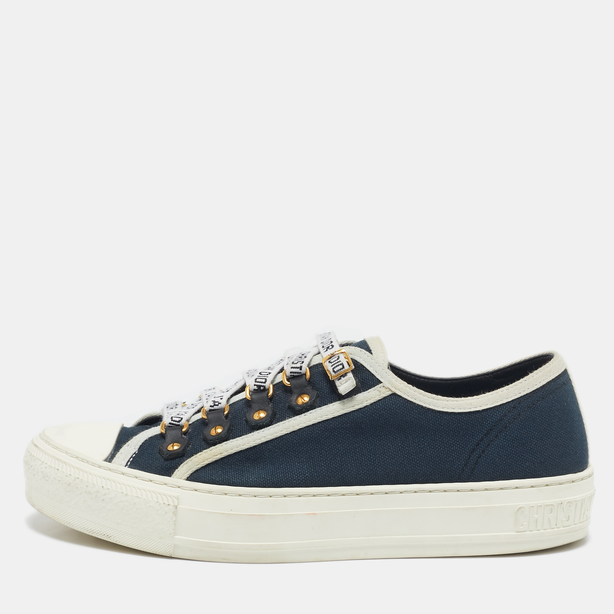 

Dior Navy Blue/White Canvas Walk'n'Dior Sneakers Size