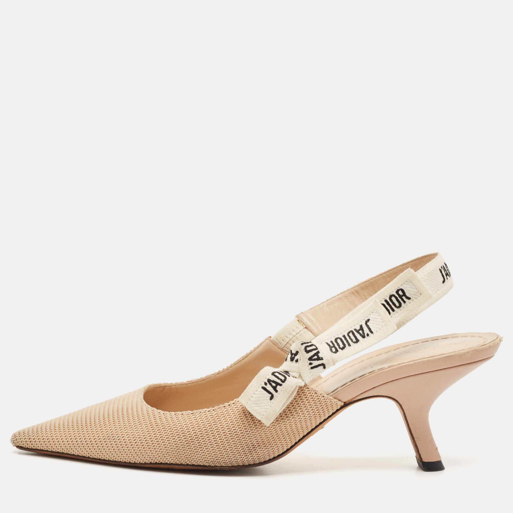 

Dior Beige Fabric J'Adior Slingback Pumps Size