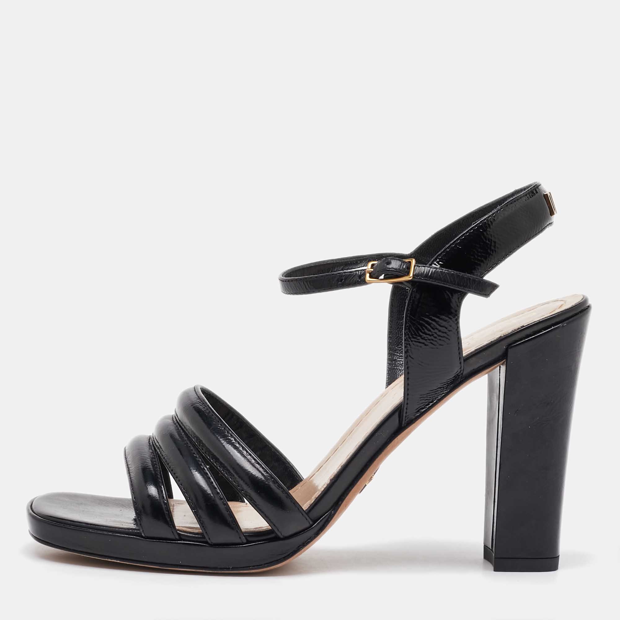 

Dior Black Leather Ankle Strap Sandals Size