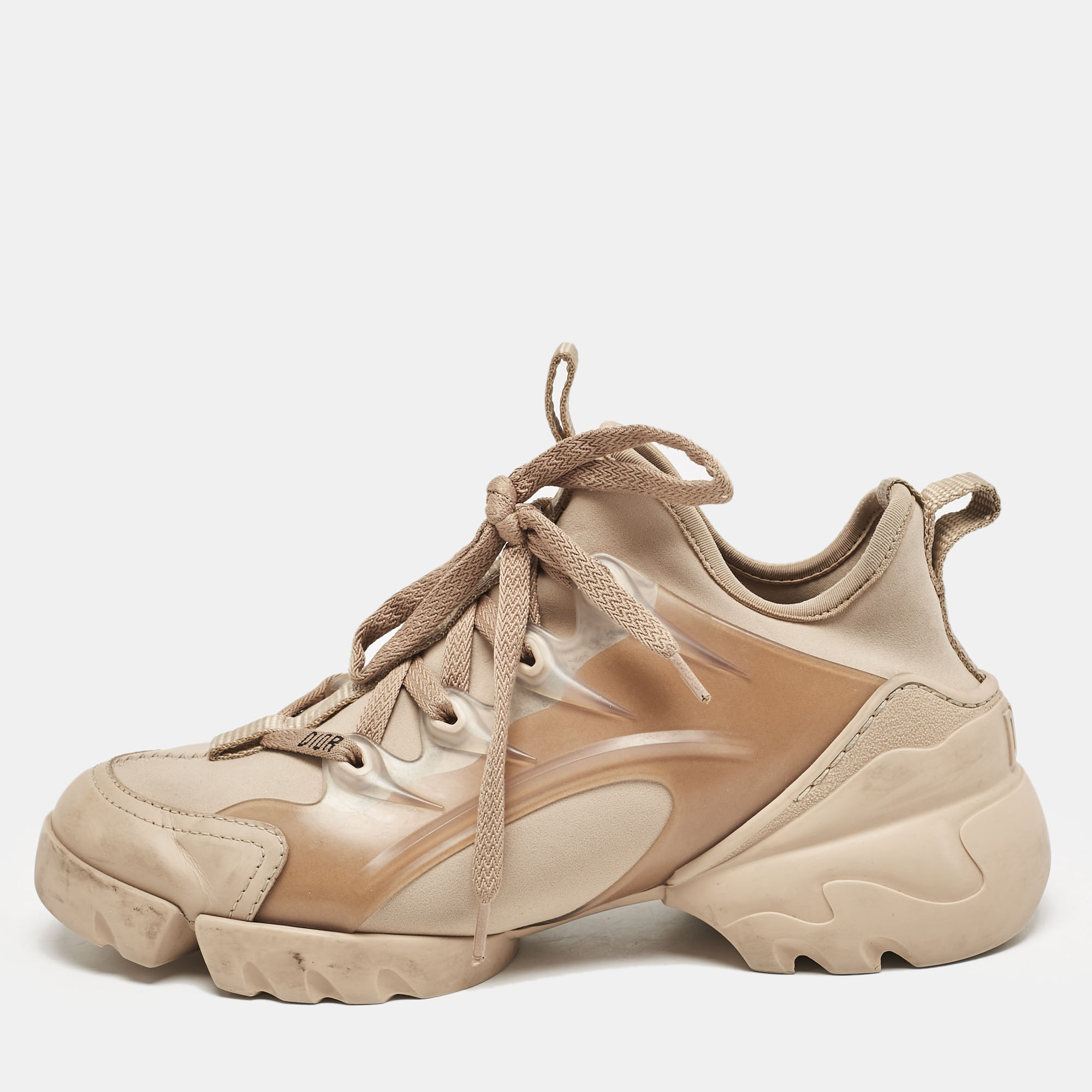 

Dior Beige Neoprene and Rubber D-Connect Low Top Sneakers Size