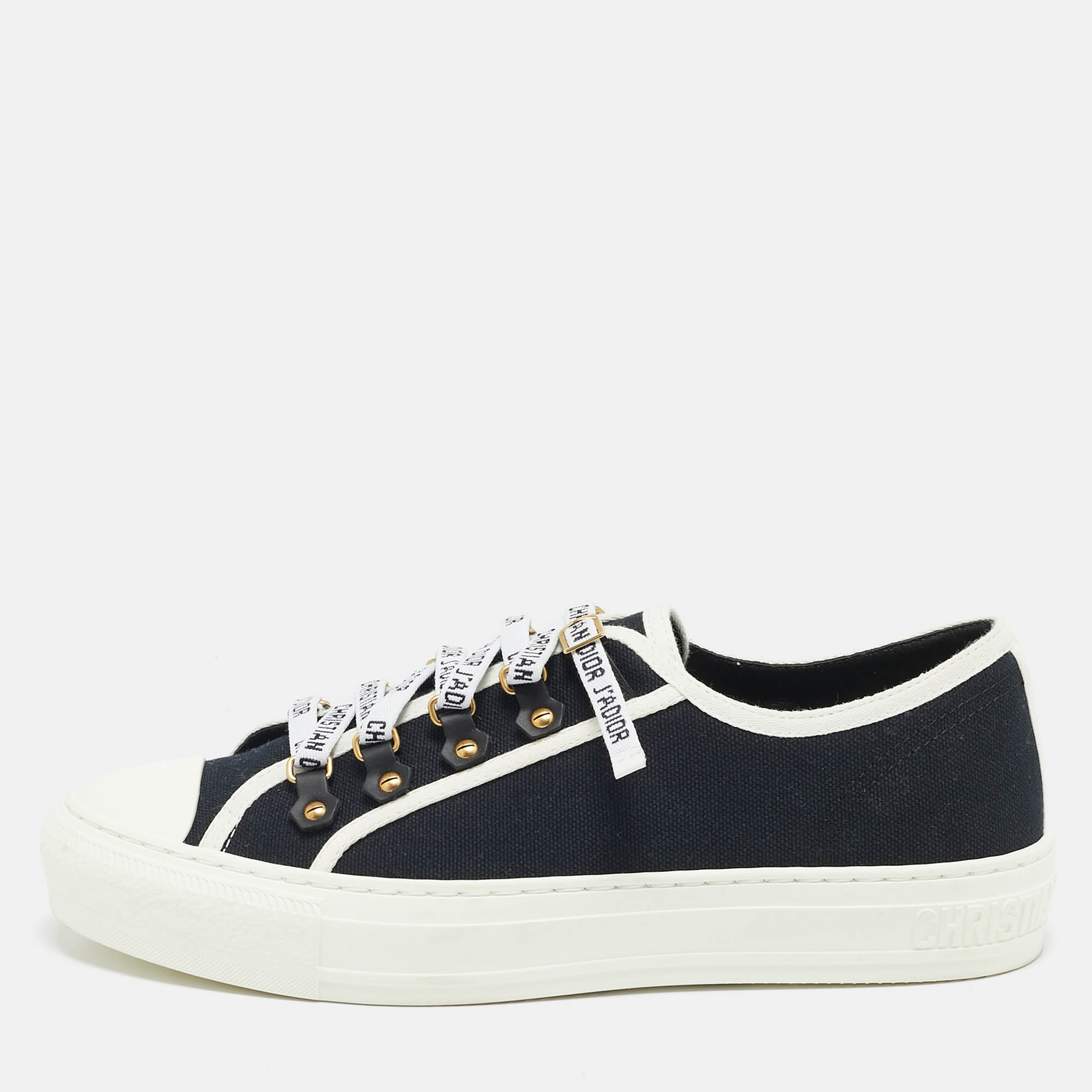 

Dior Black Canvas Walk'n'Dior Sneakers Size