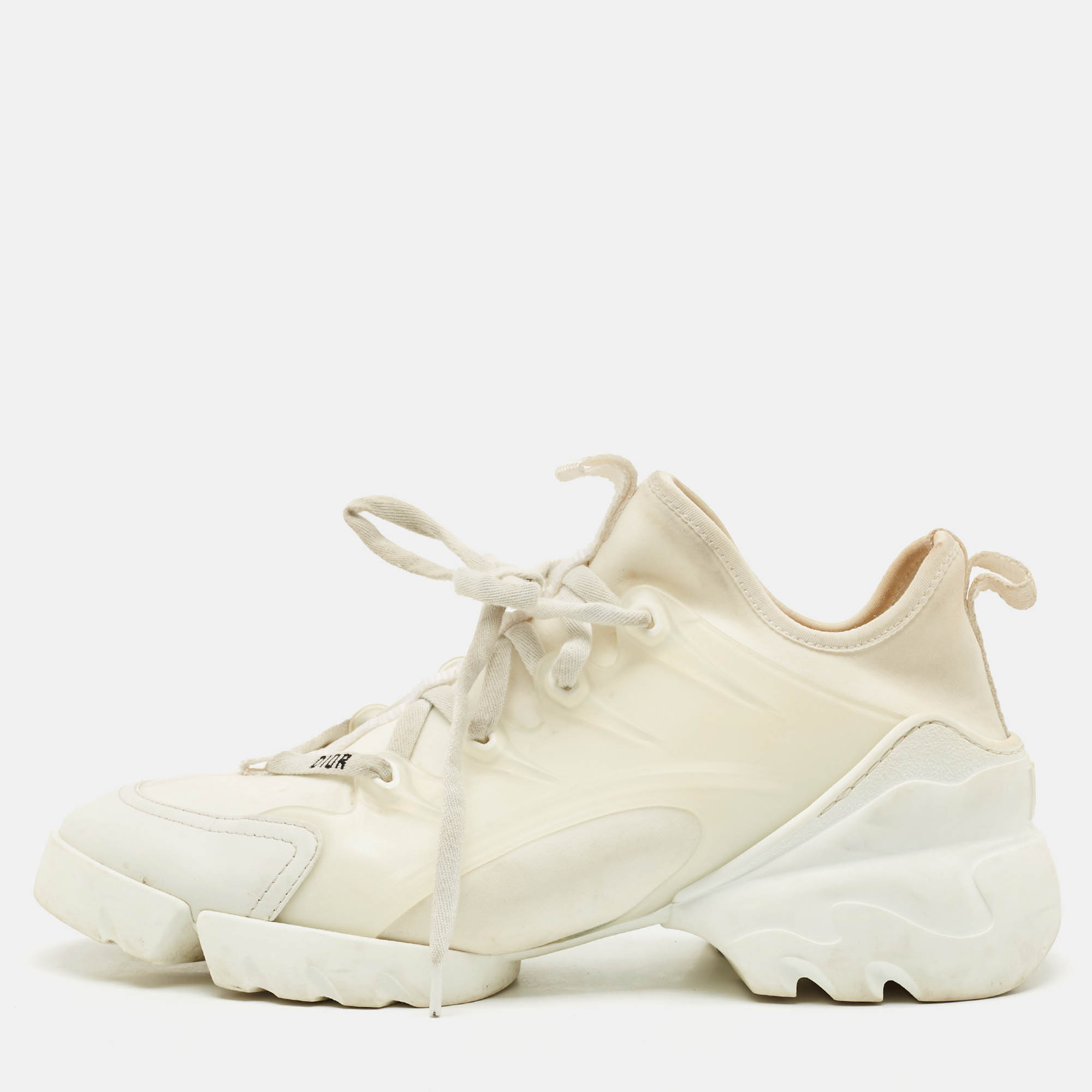 

Dior White Fabric and PVC Mesh D-Connect Sneakers Size