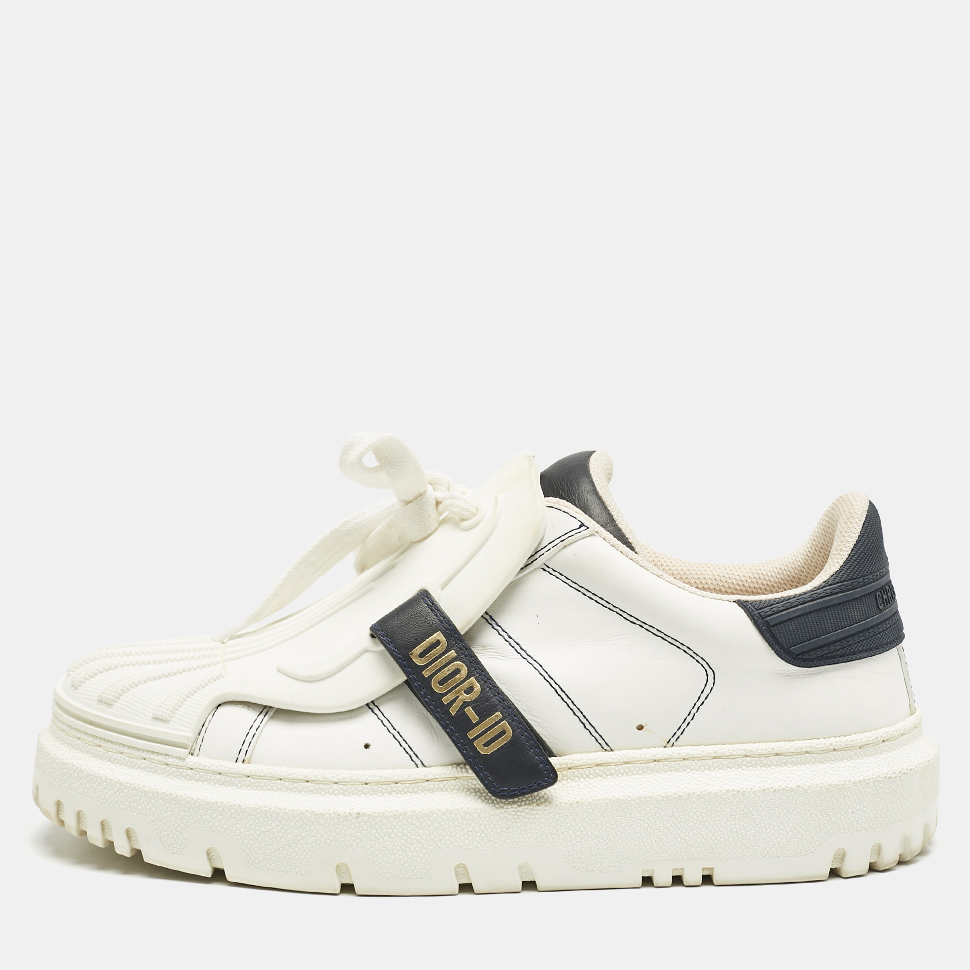 

Dior White Leather Dior ID Low Top Sneakers Size