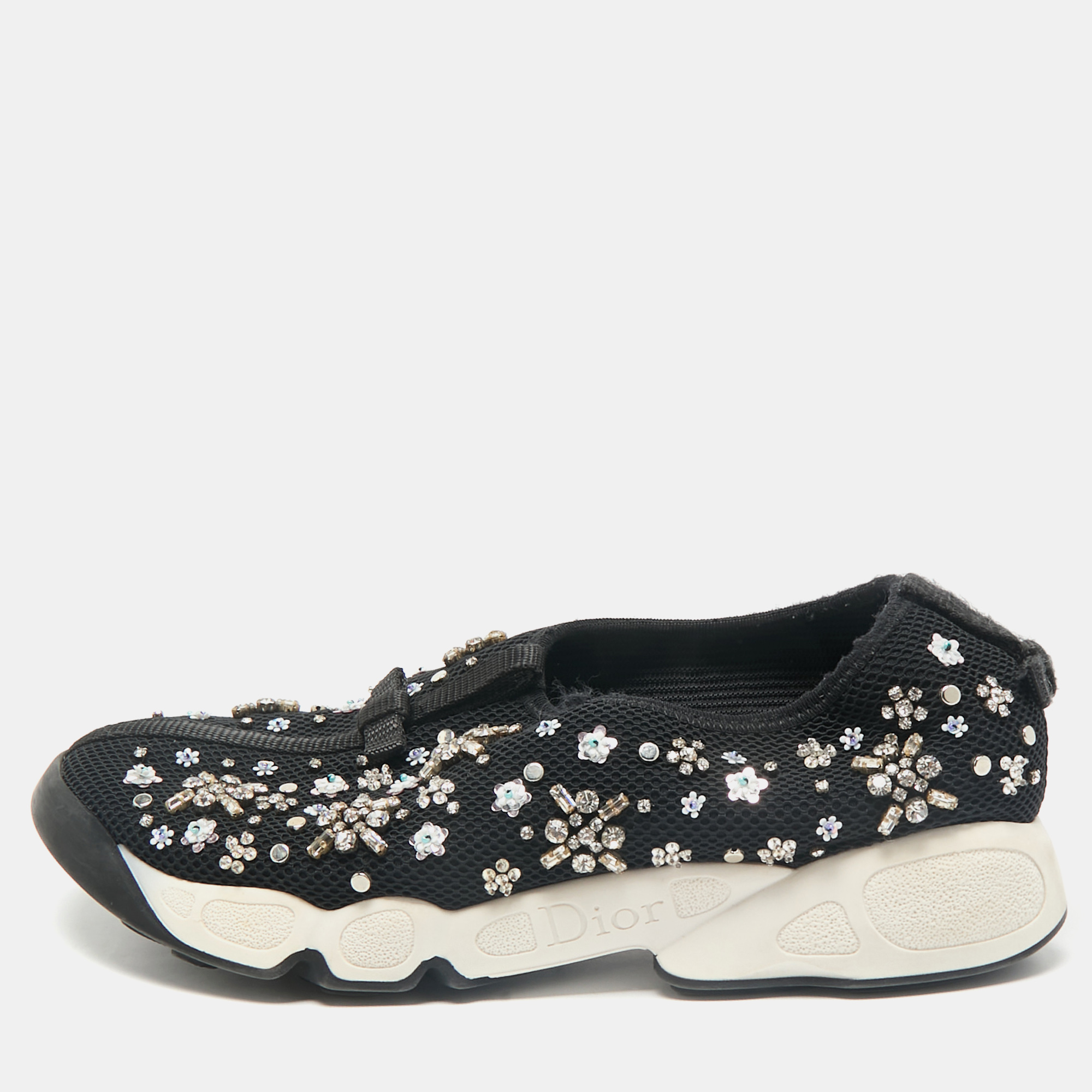 

Dior Black Mesh Fusion Slip On Sneakers Size