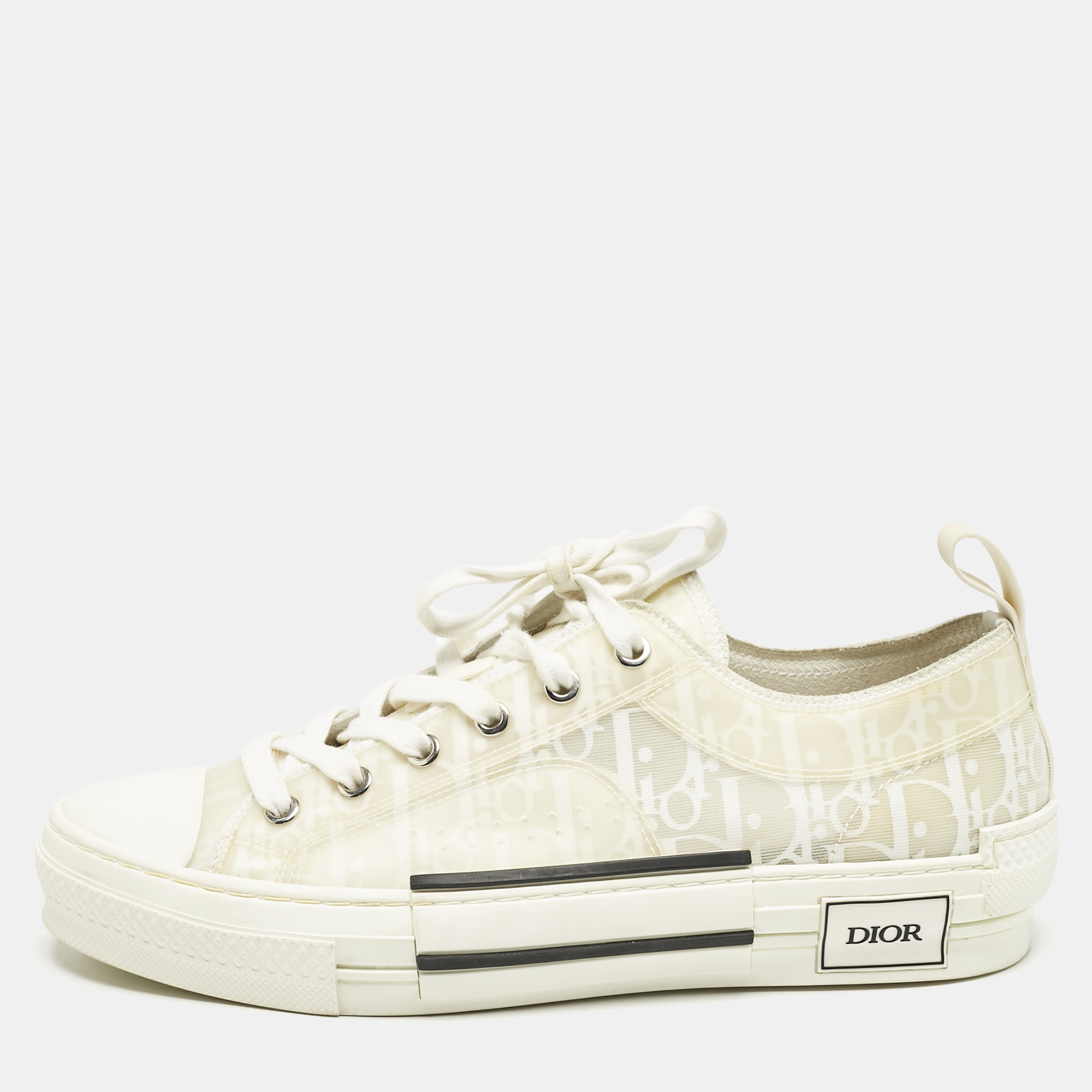 

Dior White Oblique Mesh and Rubber B23 Low Top Sneakers Size
