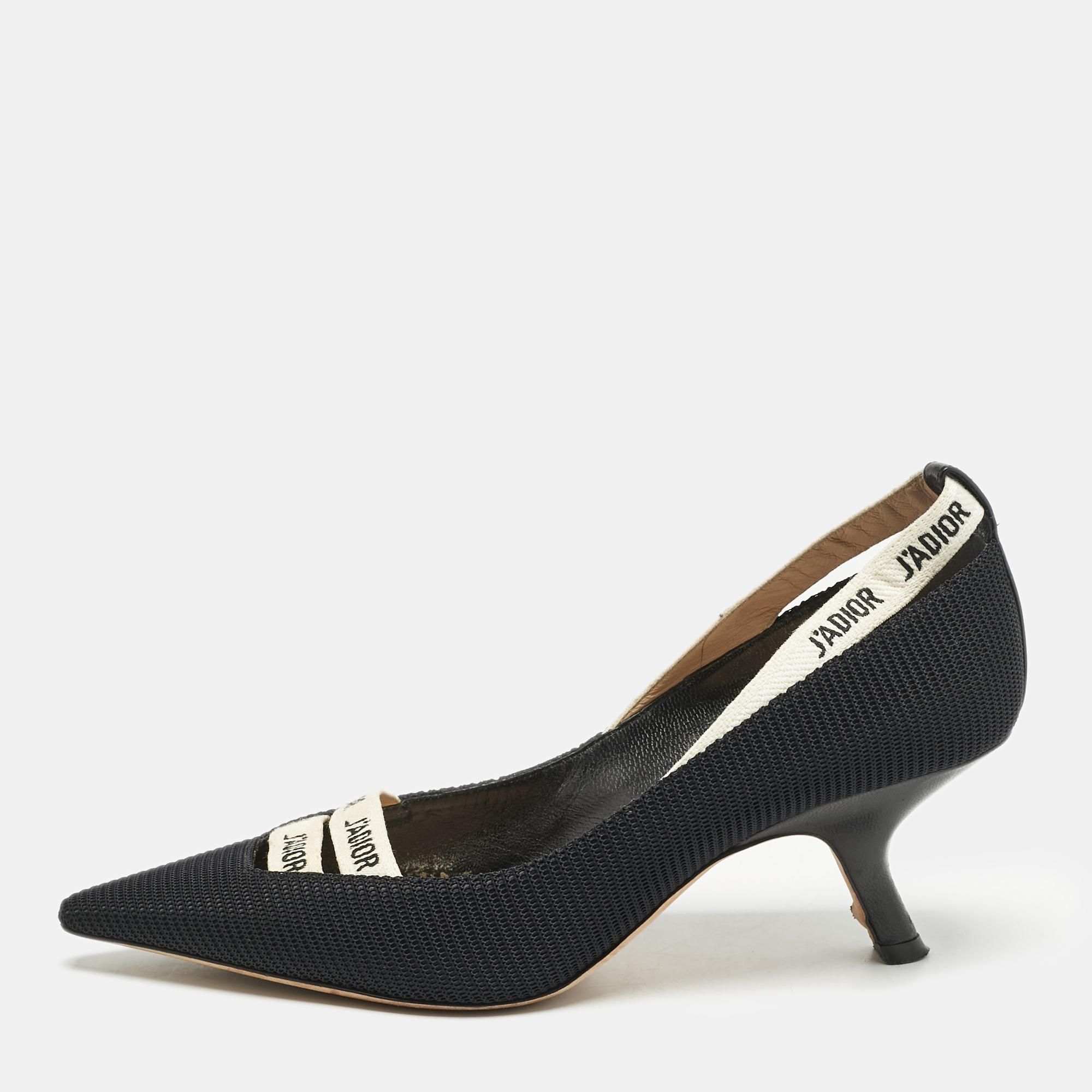 

Dior J'adior Black Canvas Ribbon Pointed Toe Pumps Size