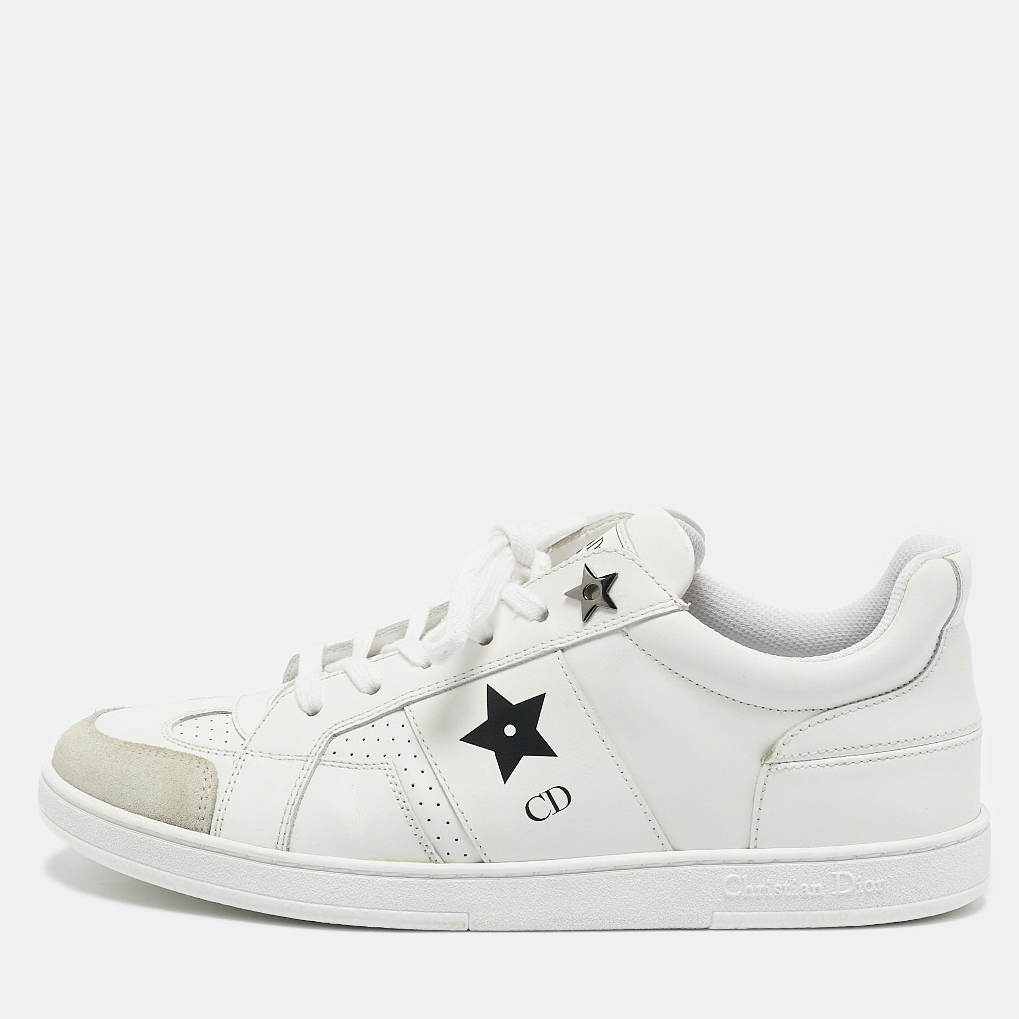 

Dior White Leather and Suede Dior Star Sneakers Size
