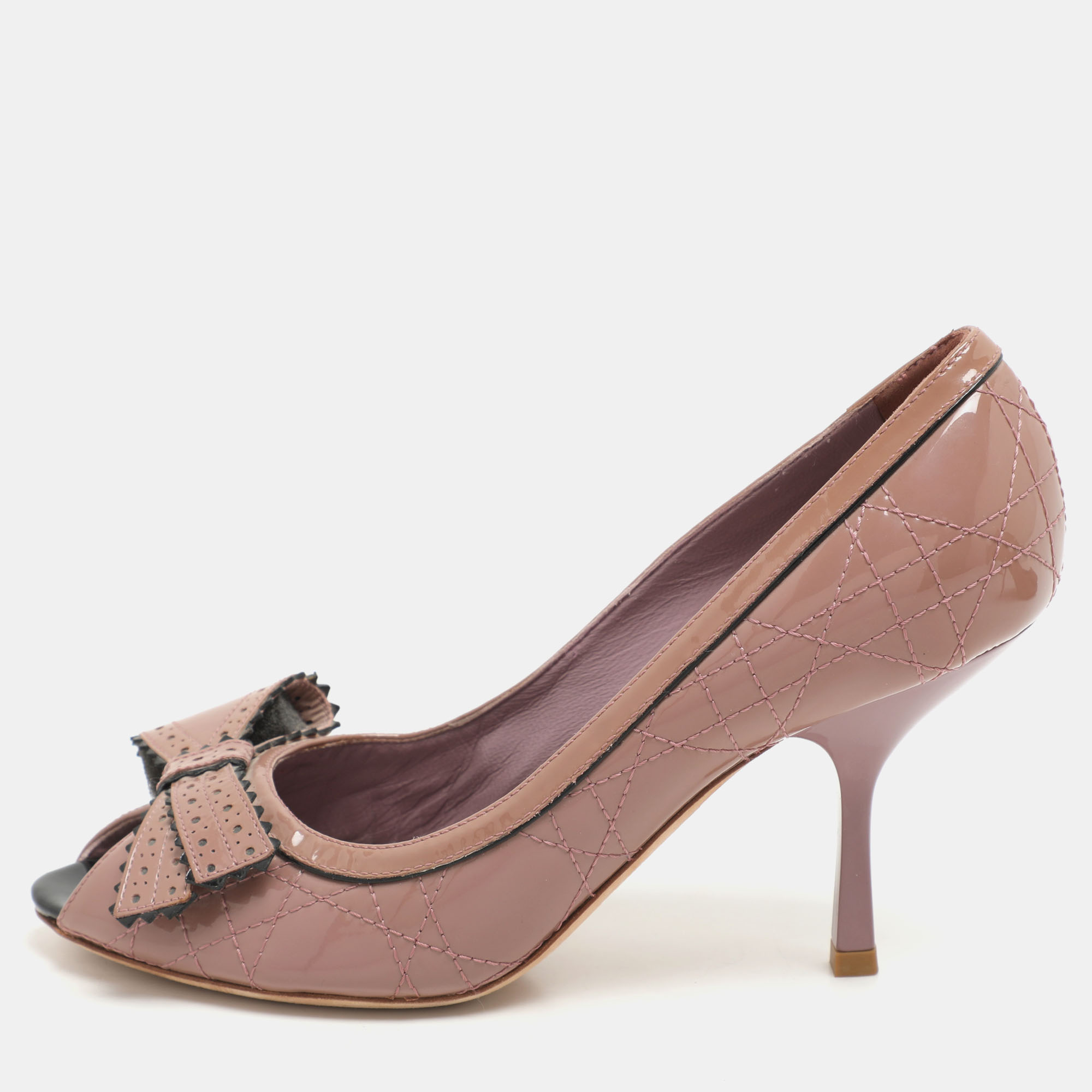 

Dior Light Mauve Patent Leather Peep Toe Pumps Size 36.5, Purple